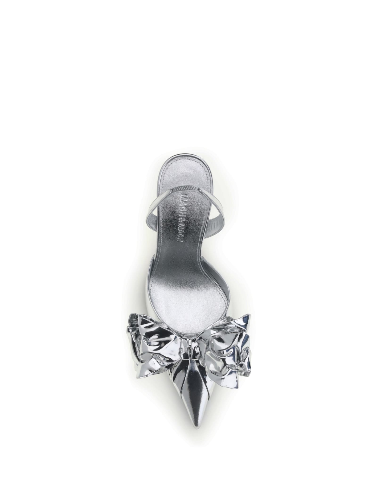 Mach &amp; Mach Cadeau Silver Wrapped Leather Pumps In Metallic