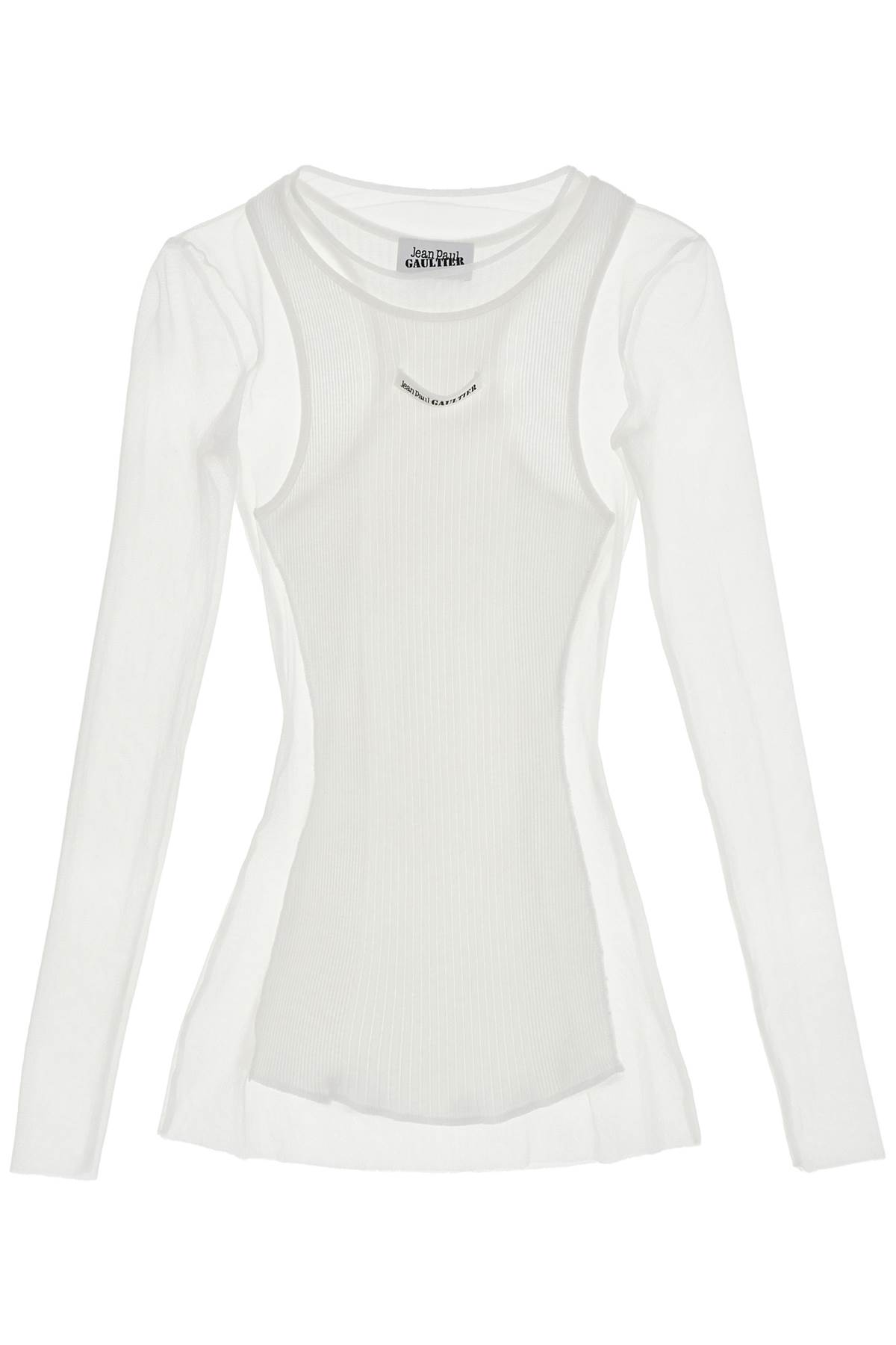 Shop Jean Paul Gaultier Petit Grand Top In Tulle And In White/white (white)