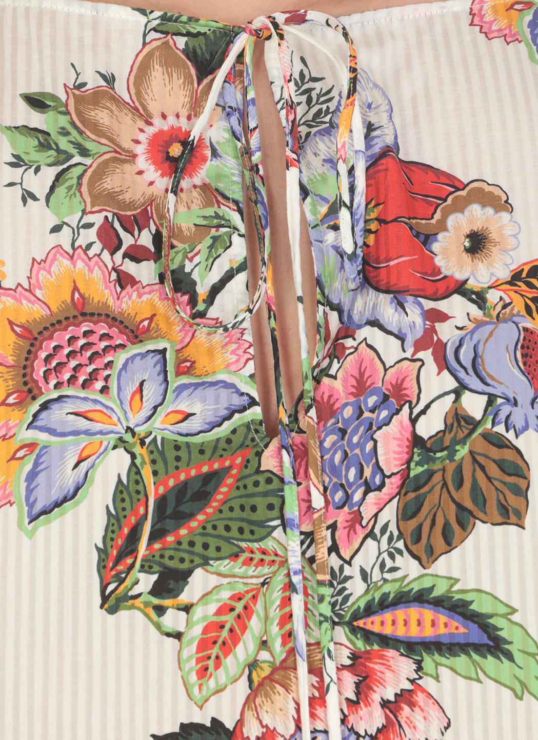 Etro Tie-detailed Floral-print Cotton And Silk-blend Voile Blouse In White