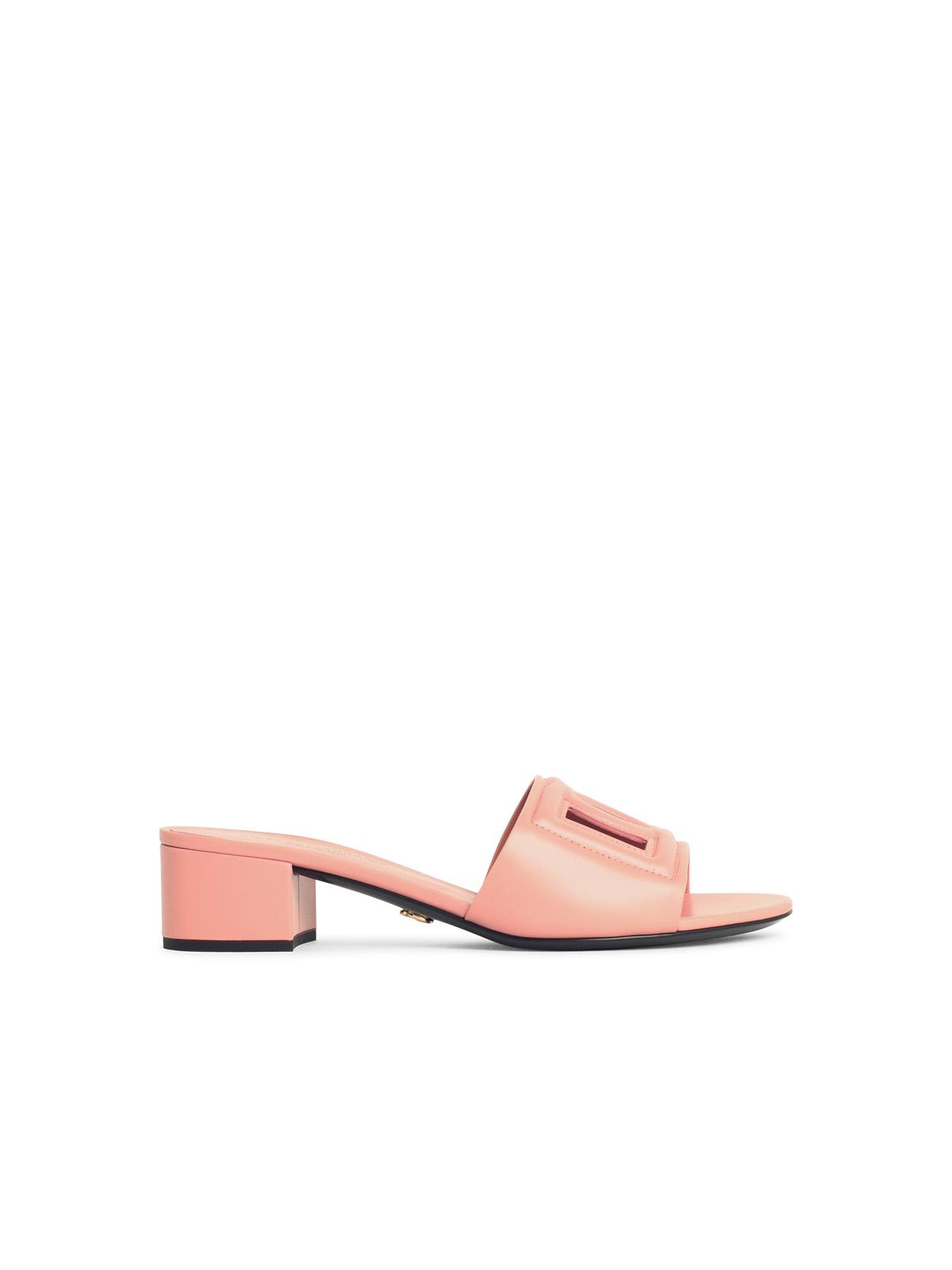 Pink Leather Slippers