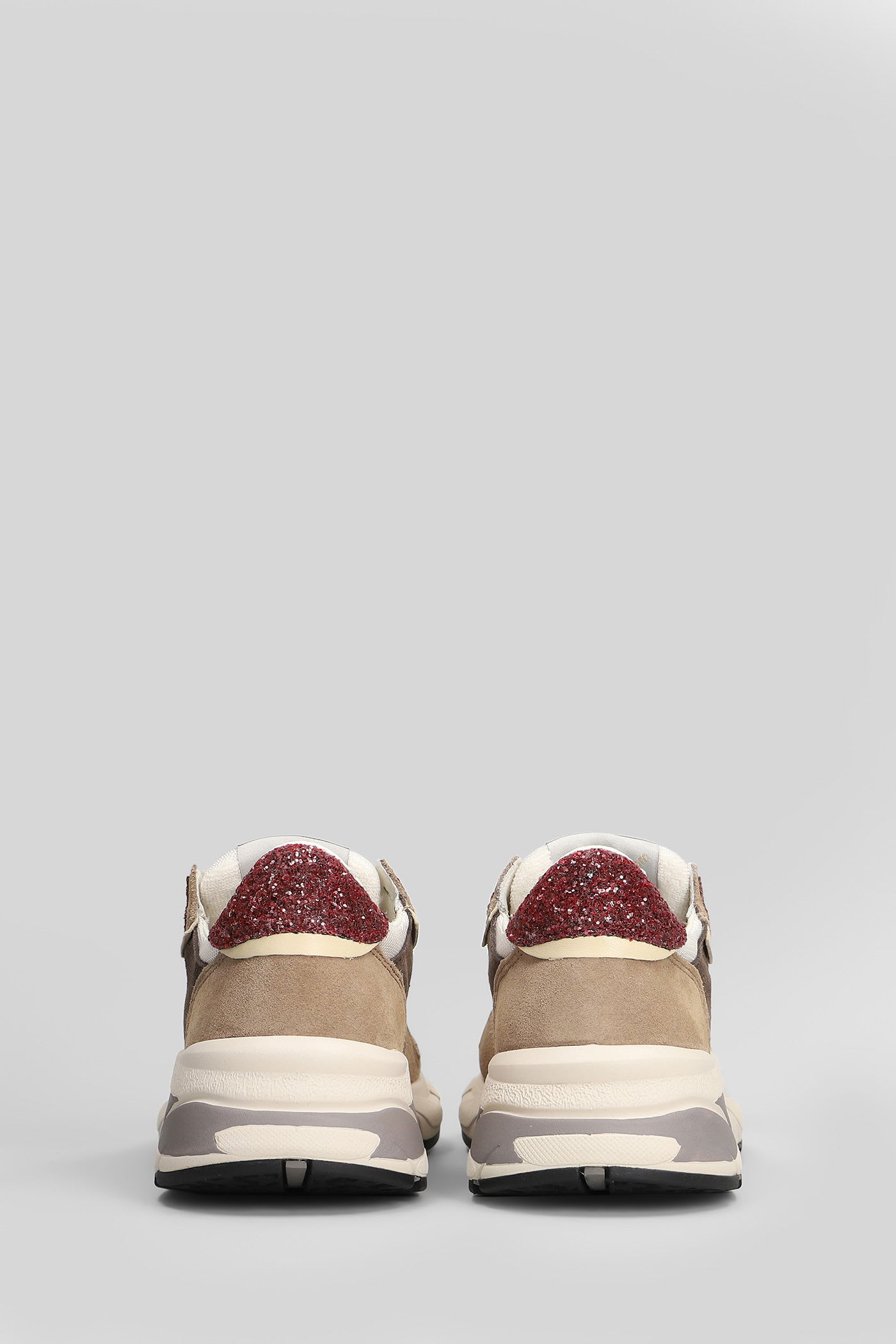 Ama Brand Sneakers In Beige Suede And Fabric In Multi