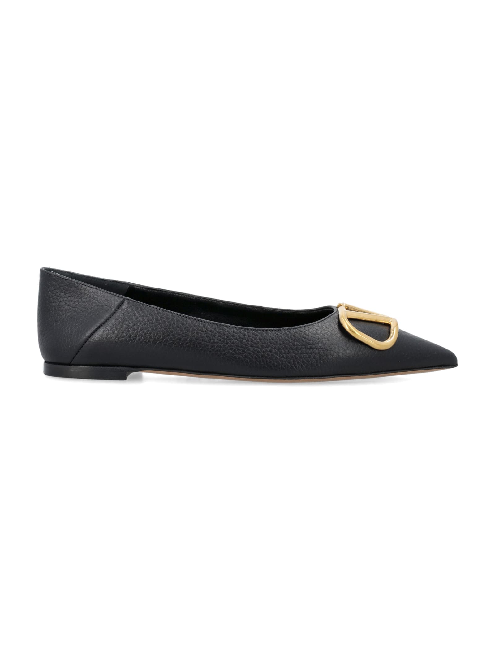 Shop Valentino Vlogo Signature Ballerinas In Nero