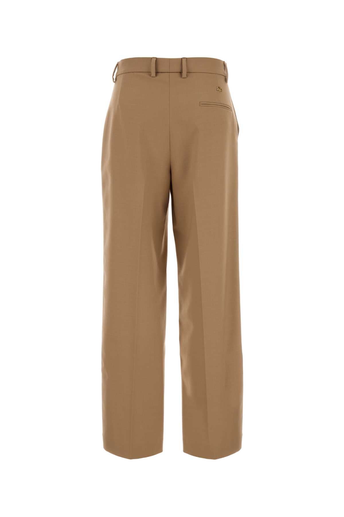 Shop Blumarine Camel Stretch Twill Pant In Goldysand