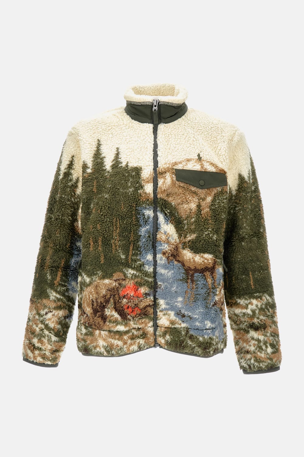 Polo Ralph Lauren Ralph Lauren Pile Fleece Graphic Jacket In Multi
