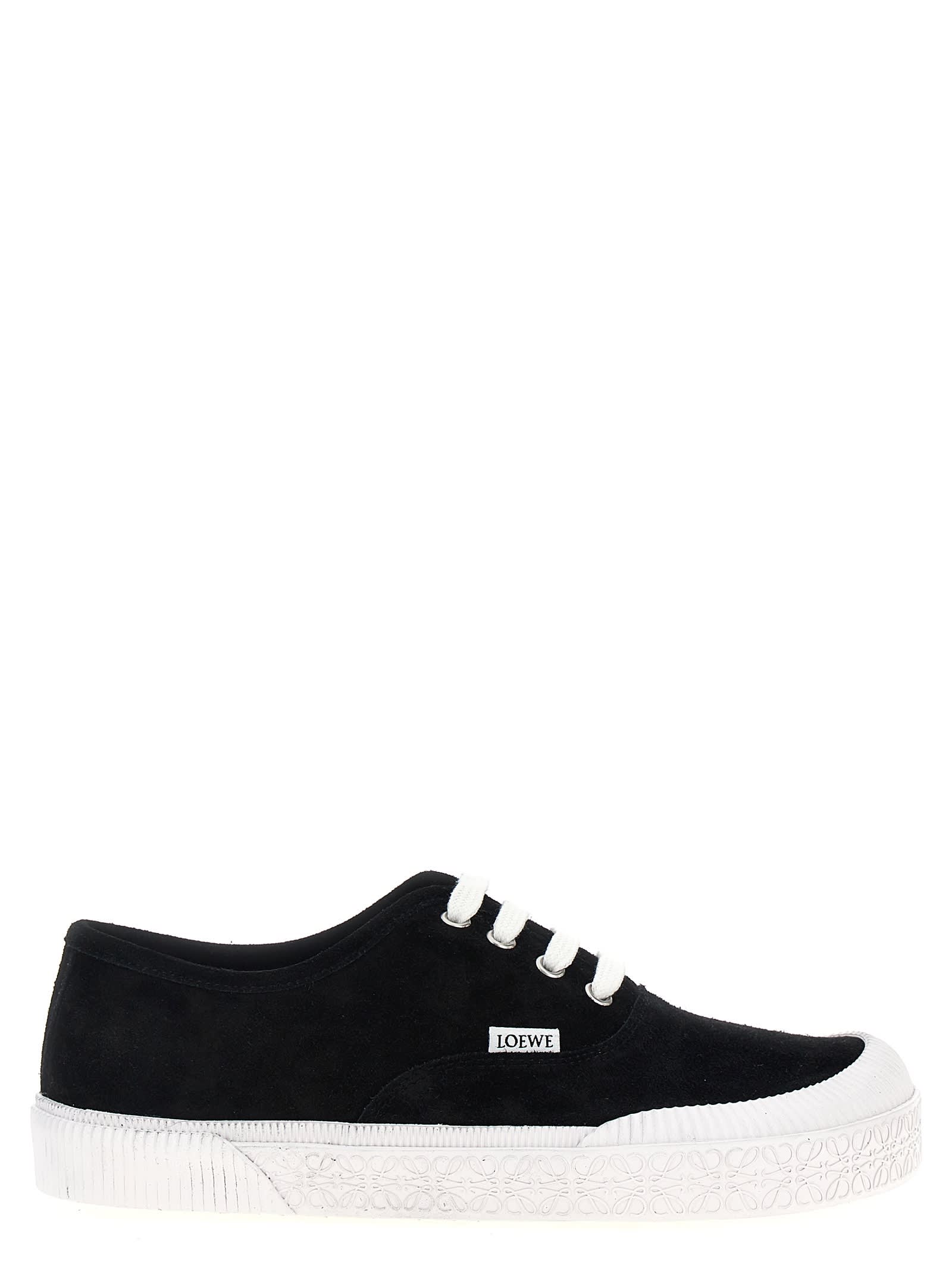 Loewe Terra Vulca Sneakers In White/black