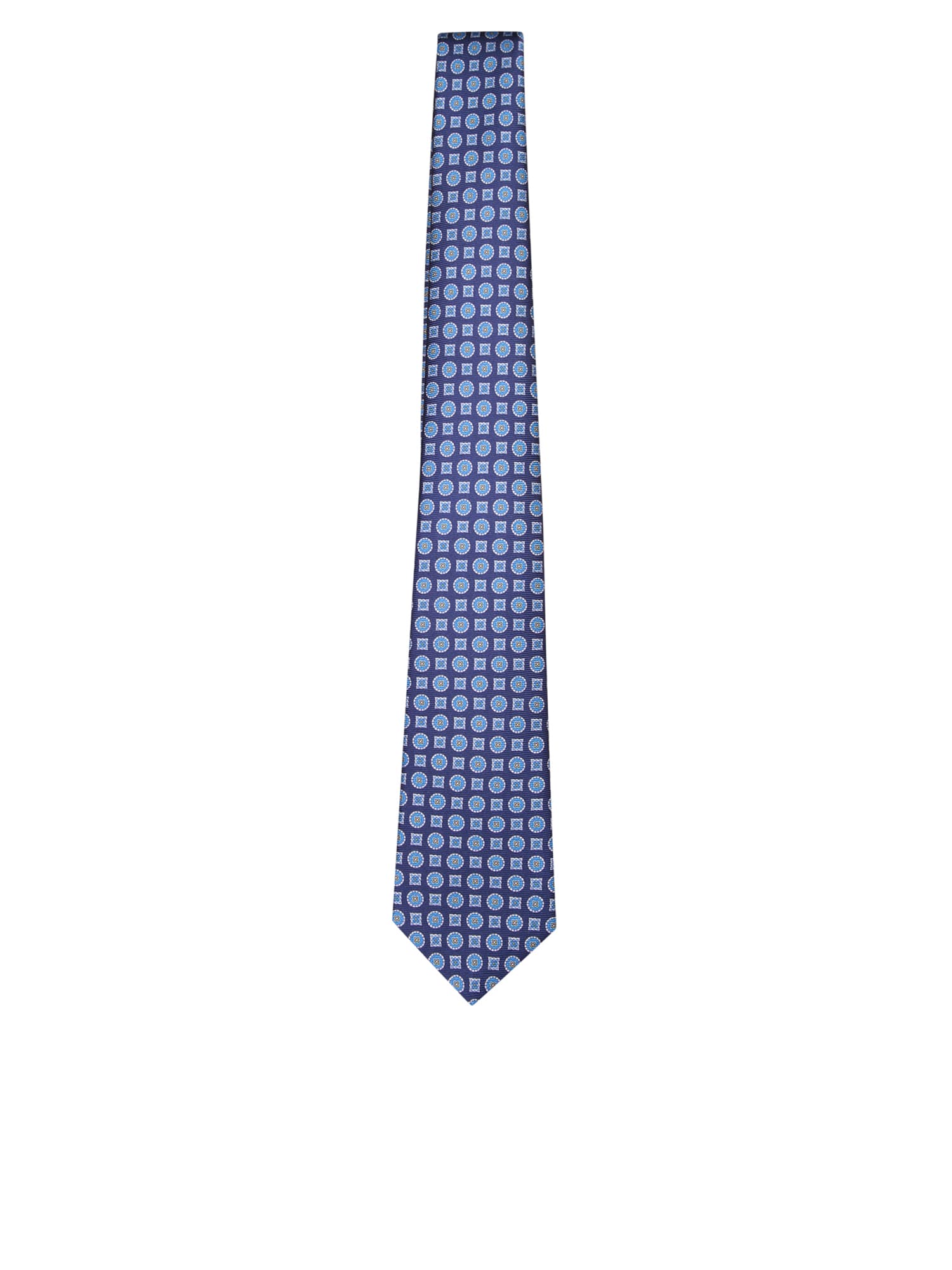 Shop Kiton Blue Micro-pattern Tie