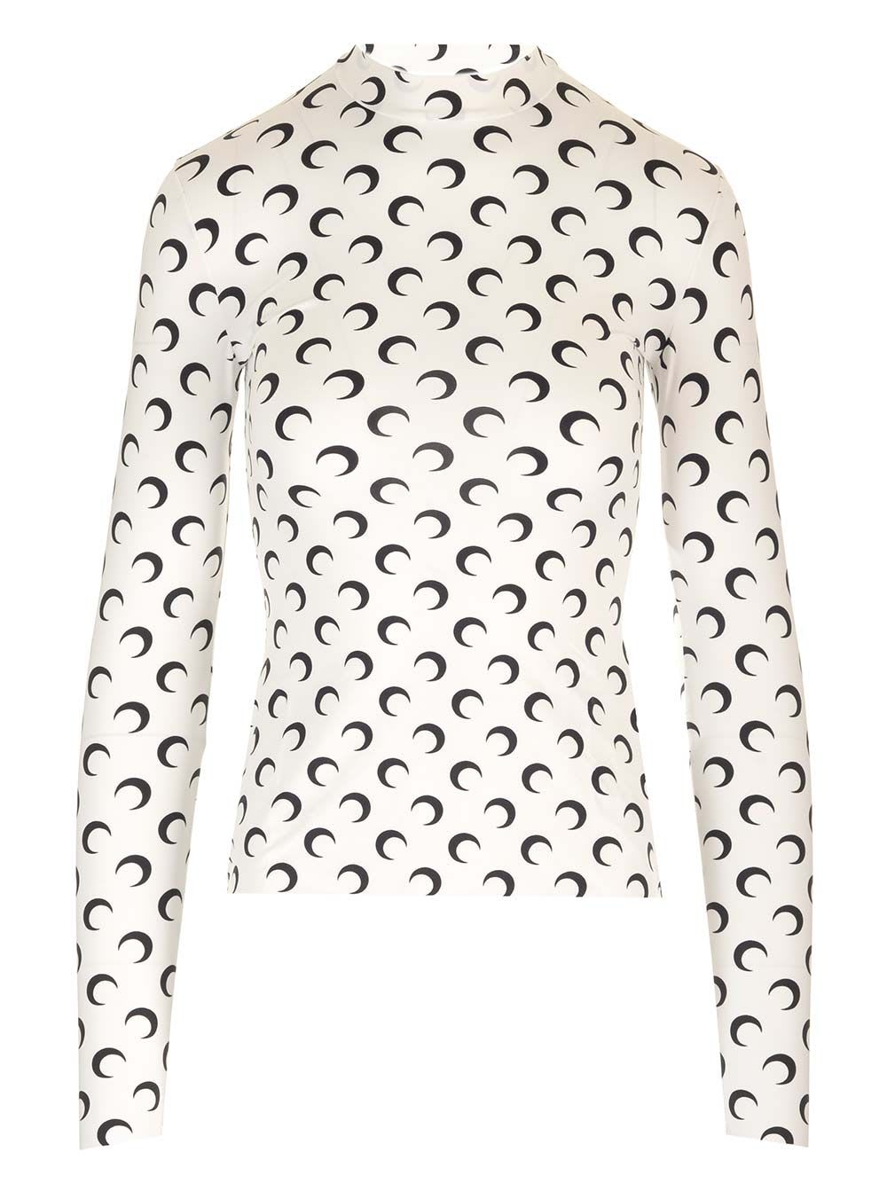 Shop Marine Serre Stretch Jersey Top In White