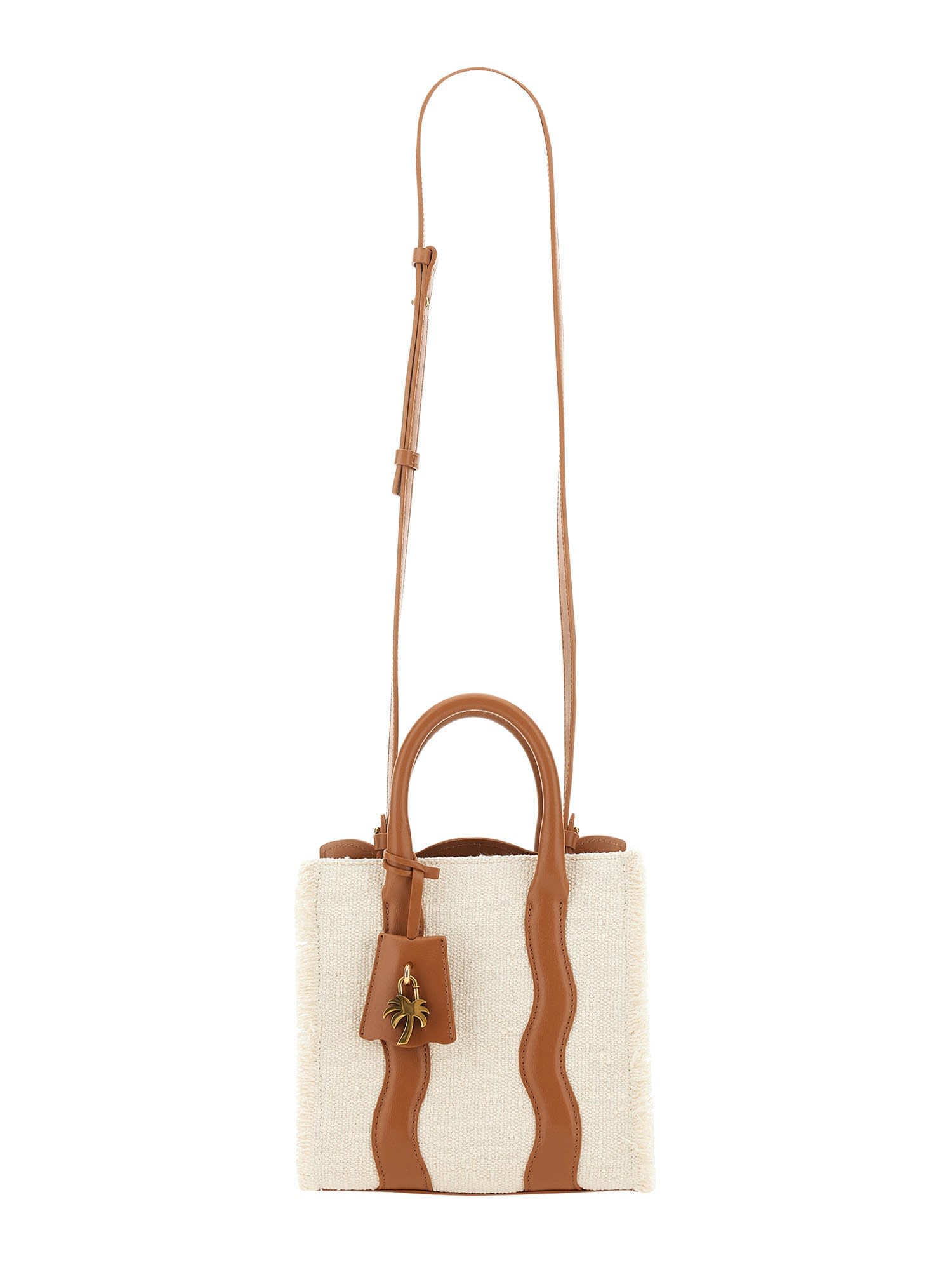 Shop Palm Angels Small Tote Bag In Beige