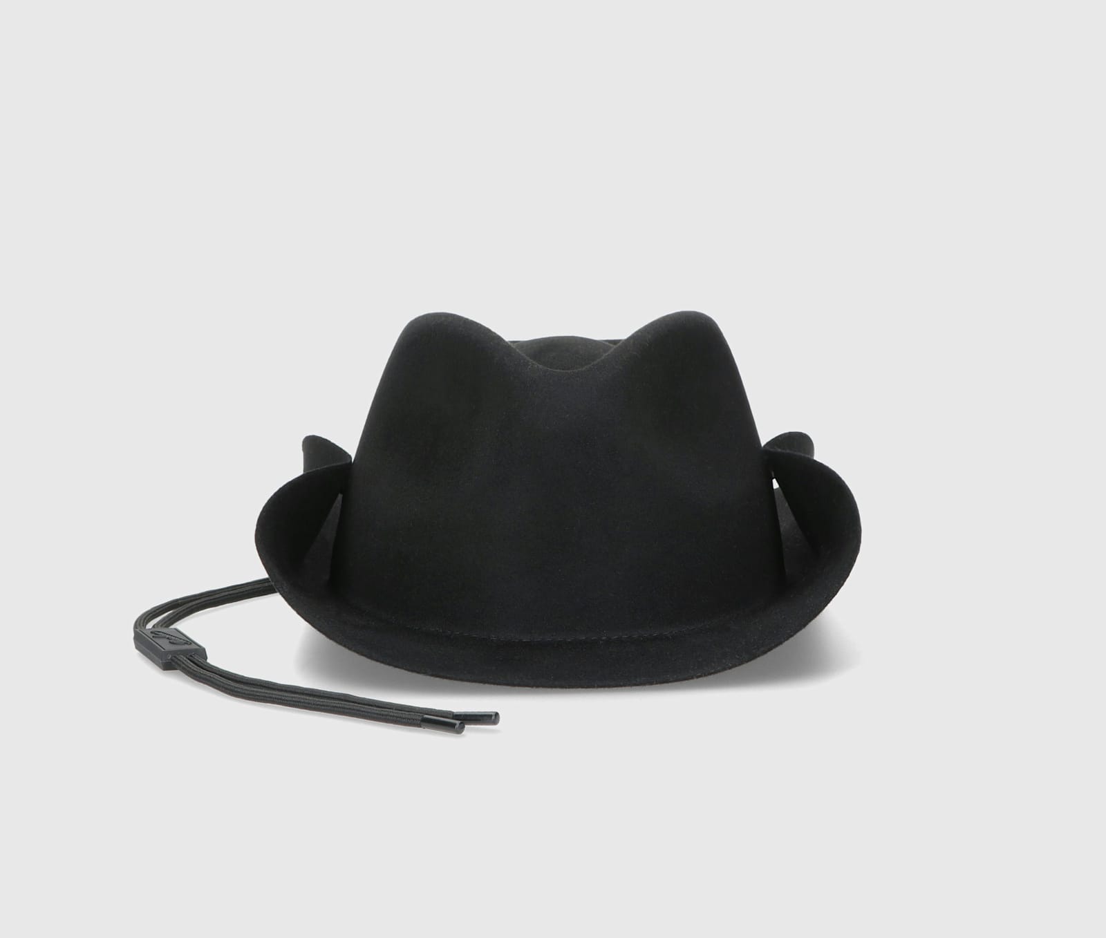 Borsalino Australia Marengo Brushed Felt With Chinstrap In Black, Tone On Tone Hatband