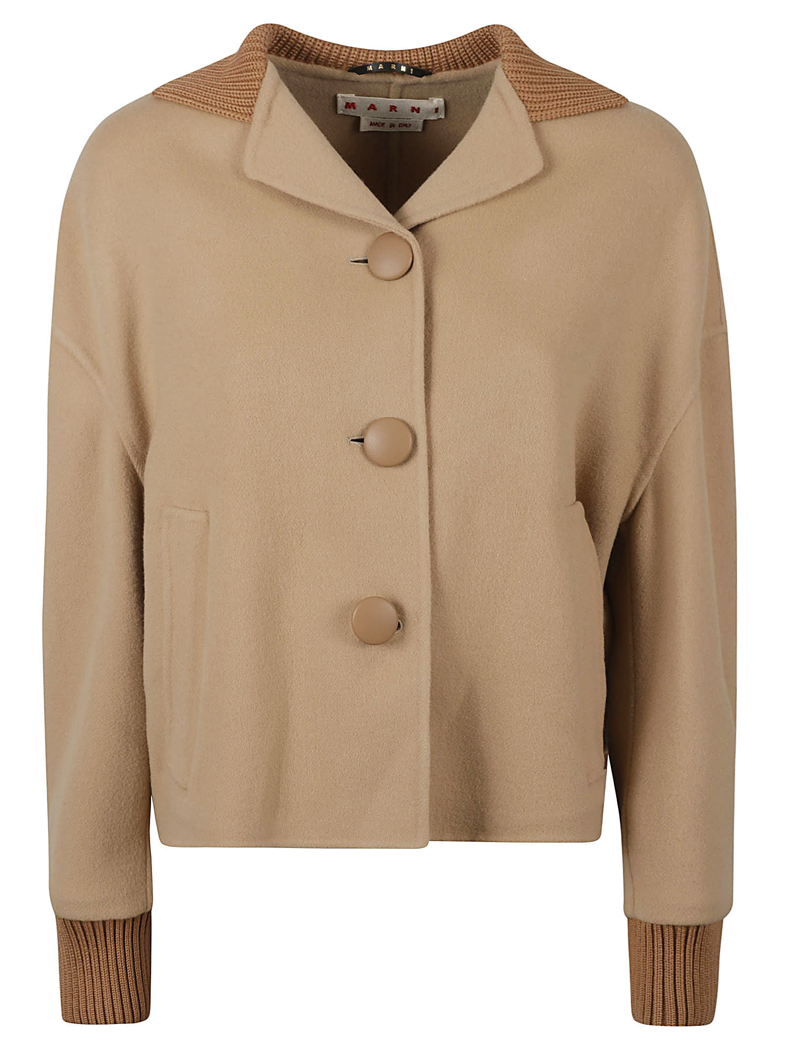 MARNI RIB TRIM BUTTONED JACKET