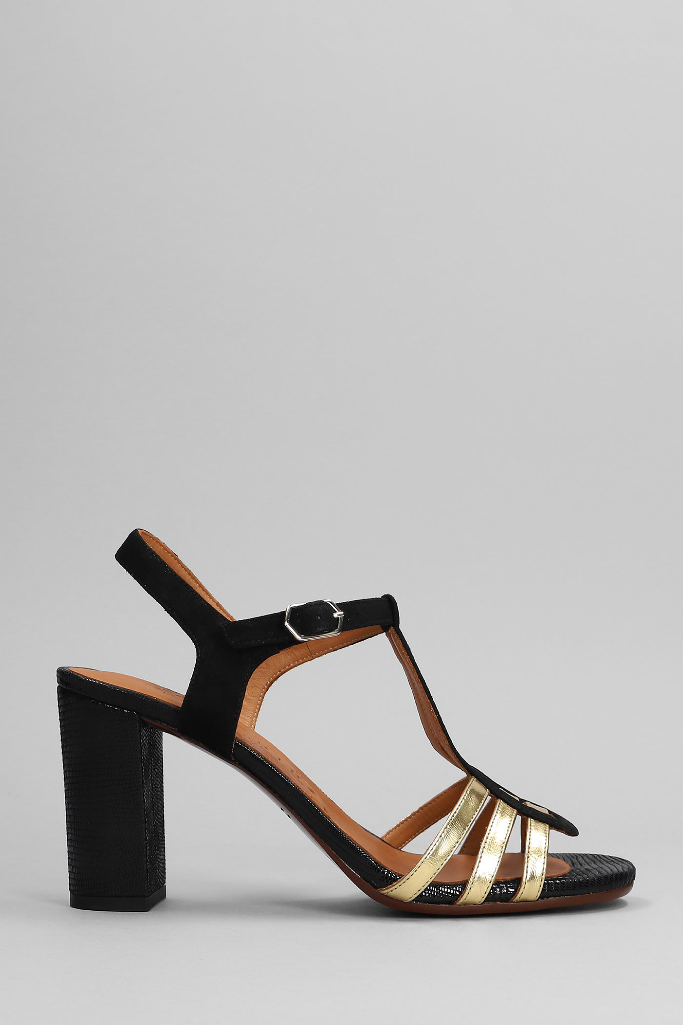 Chie Mihara Babi Sandals In Black Suede And Leather