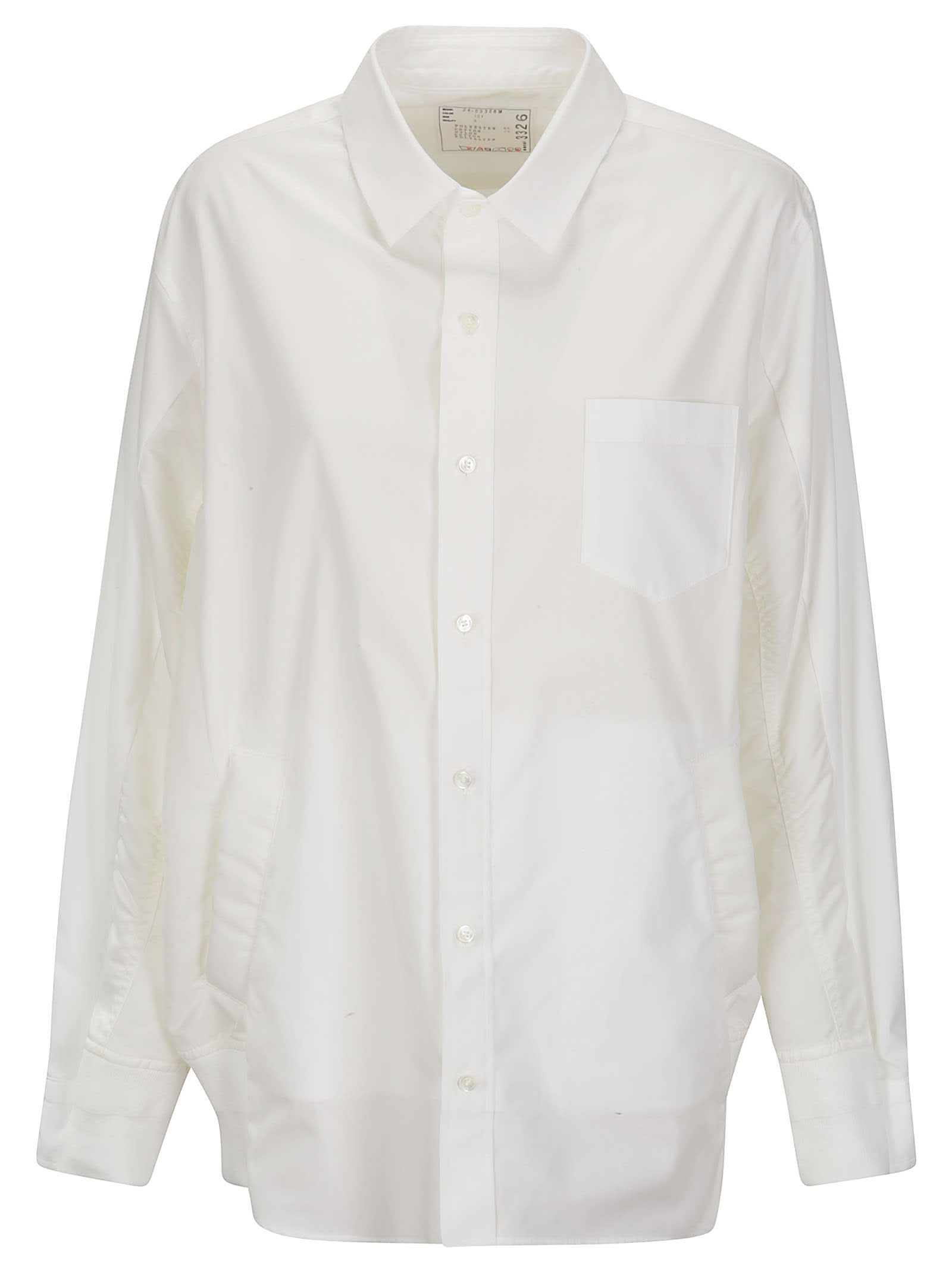 Sacai Cotton Poplin Shirt In Off White