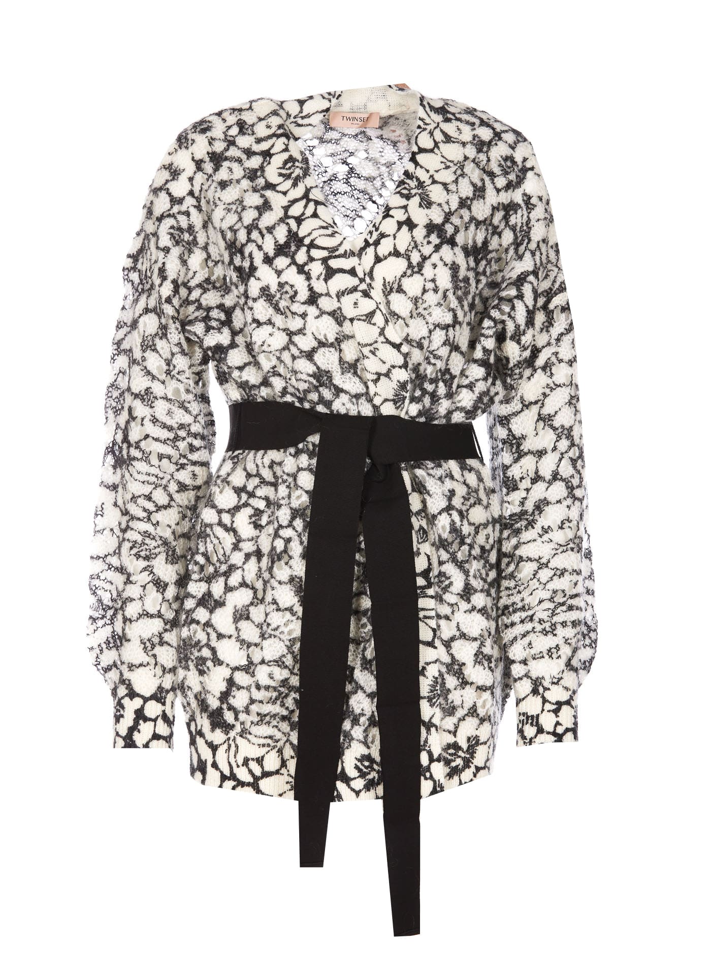 Twinset Floral-print V-neck Cardigan In White