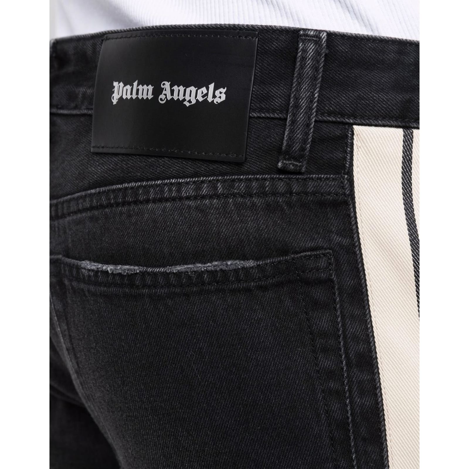 Shop Palm Angels Cotton Denim Jeans In Black