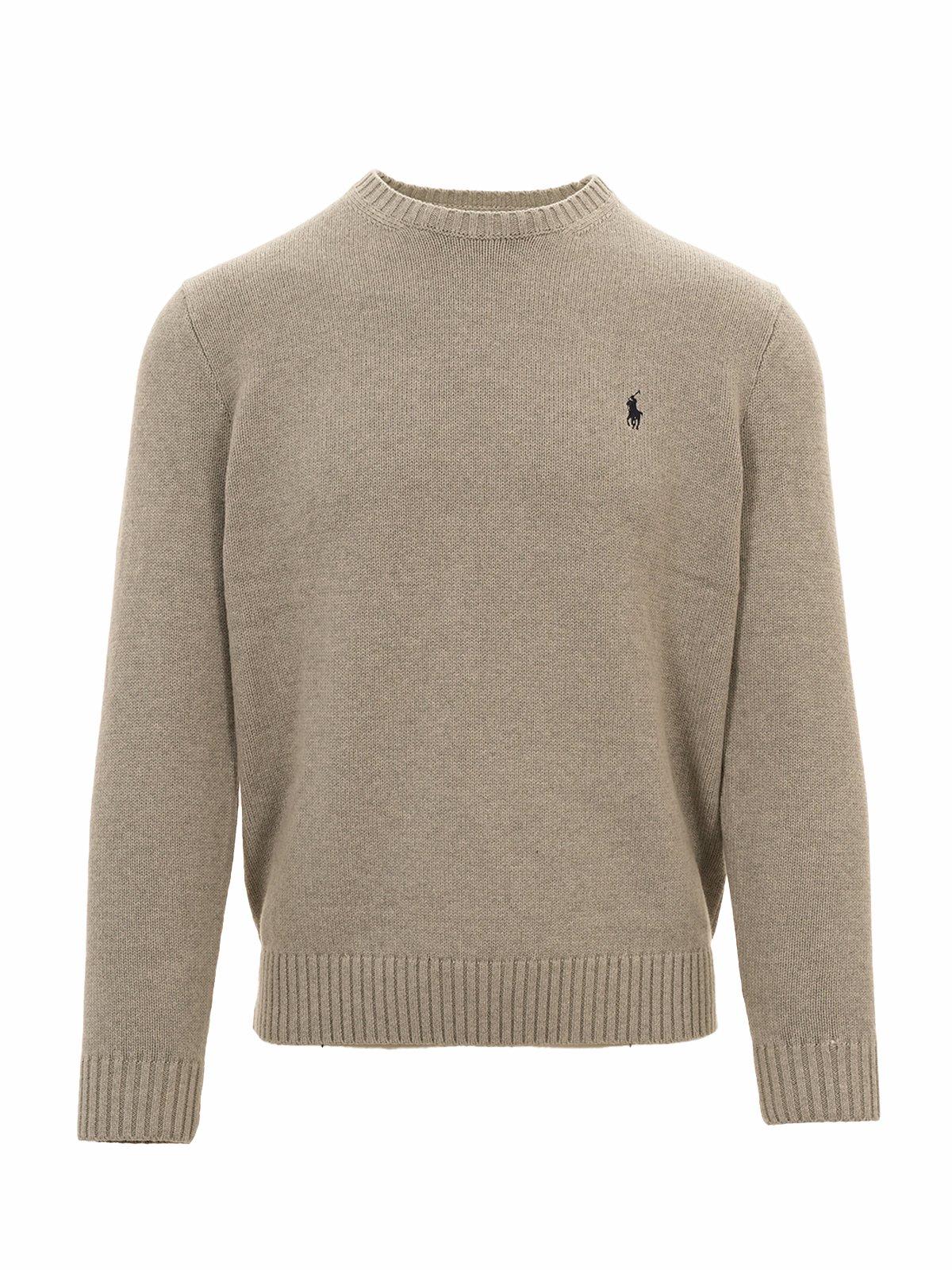 Shop Polo Ralph Lauren Pony Embroidered Crewneck Jumper In Grigio