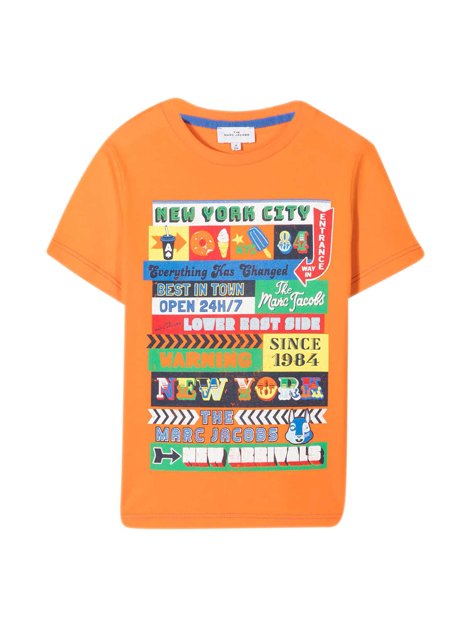 Little Marc Jacobs Kids' City Names T-shirt In Vermiglio