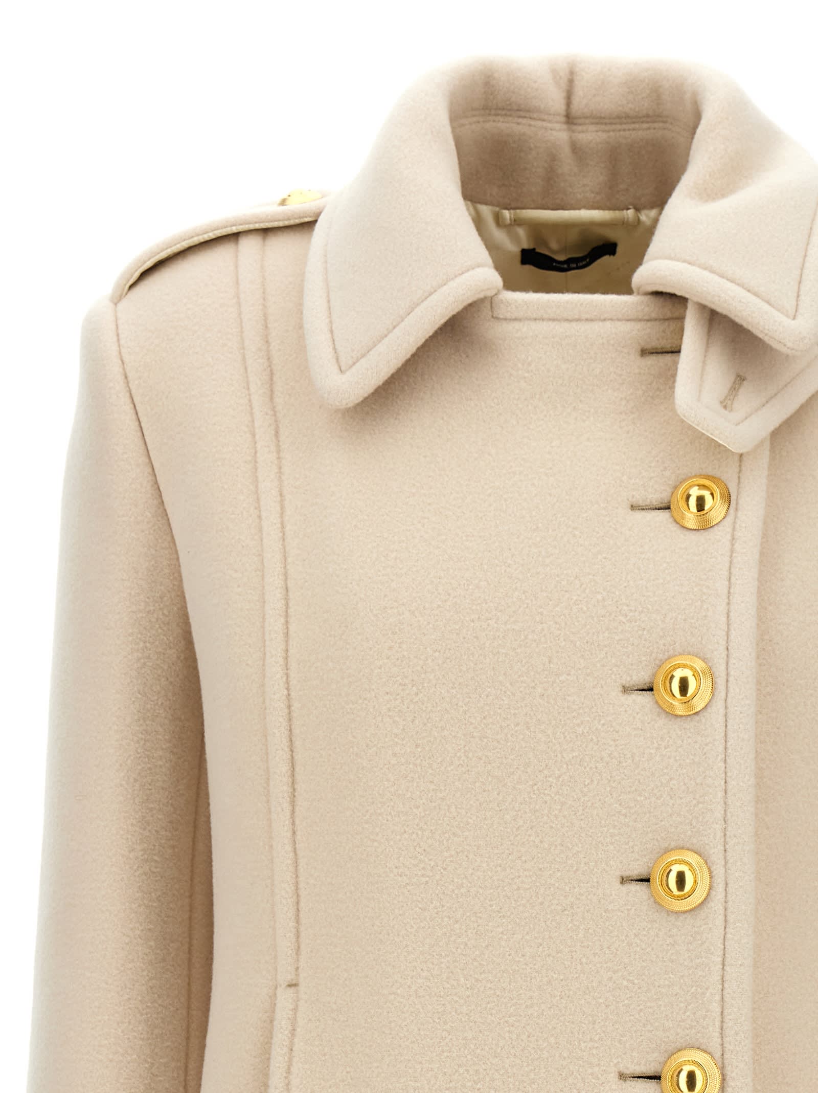 Shop Tom Ford Single-breasted Wool Coat In White