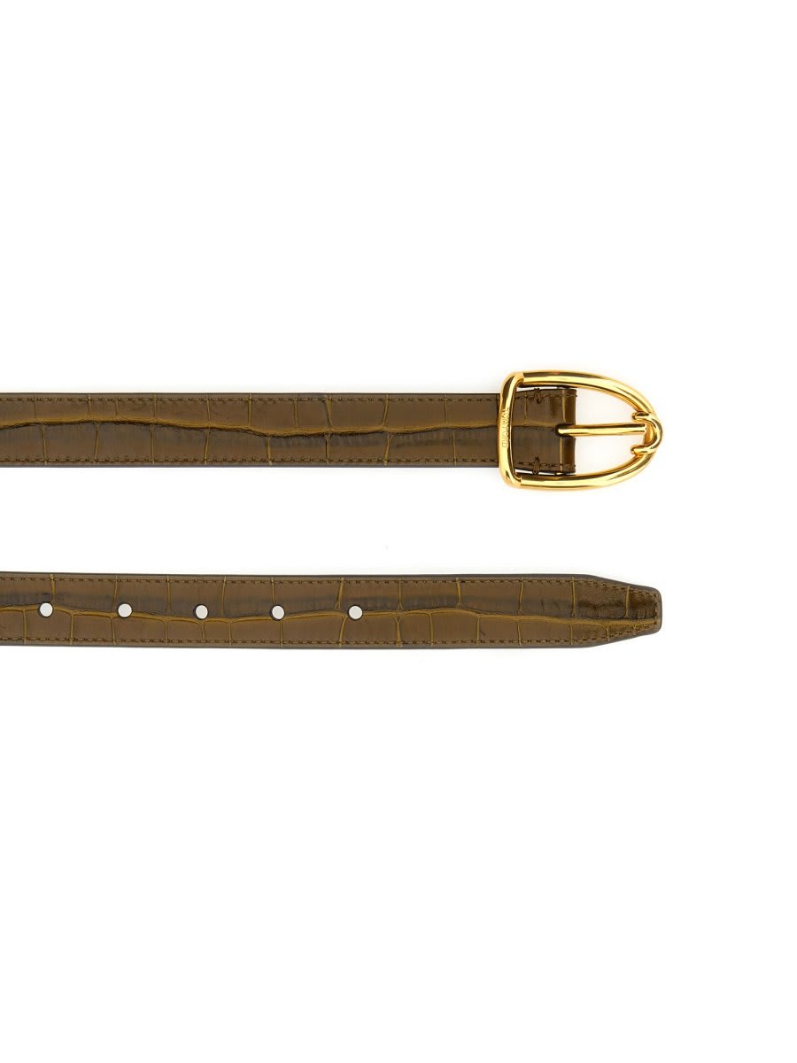 Shop Tom Ford Embossed Bulck-fastened Belt In Brown