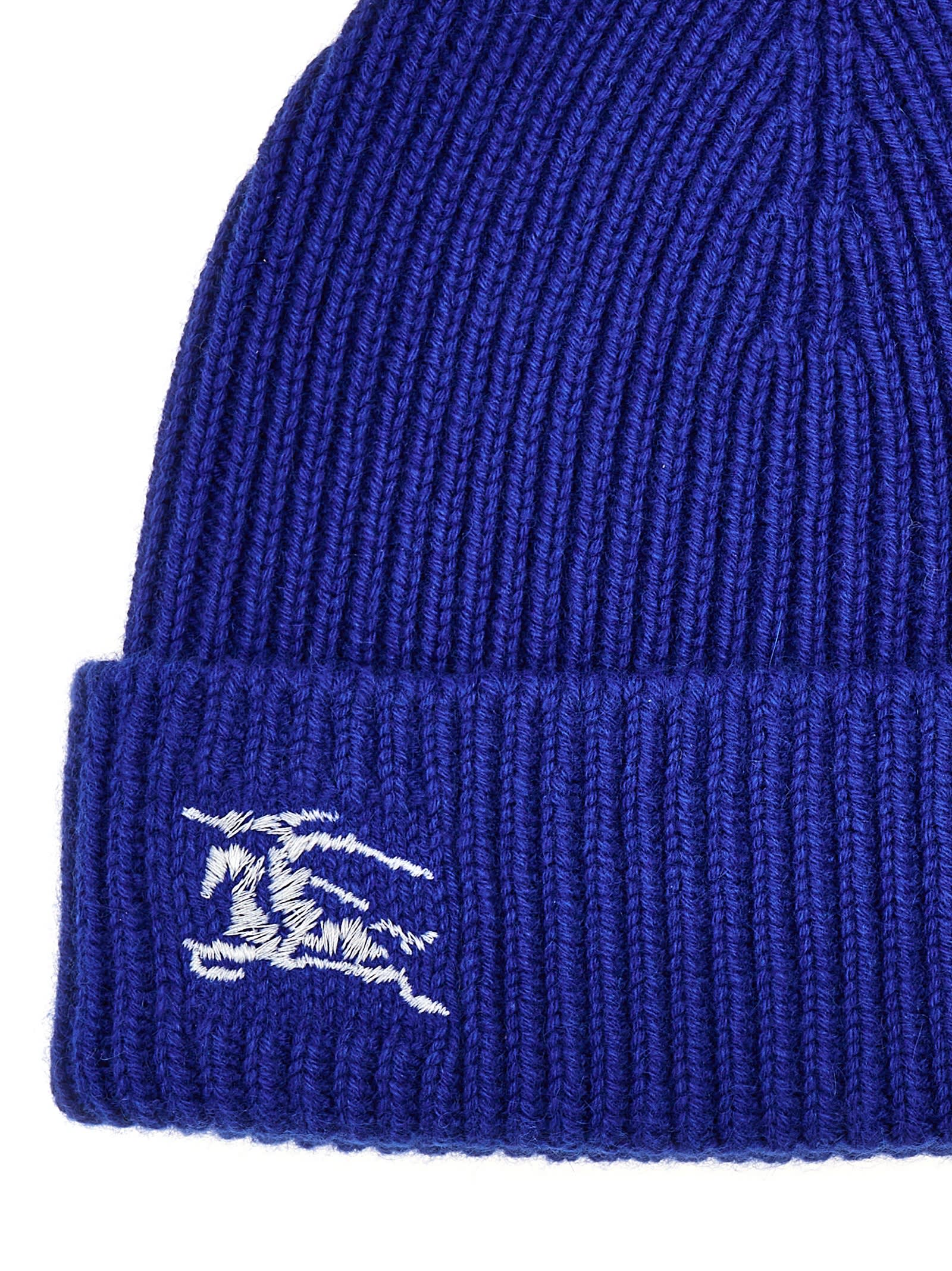 Shop Burberry Equestrian Knight Design Beanie In Blue