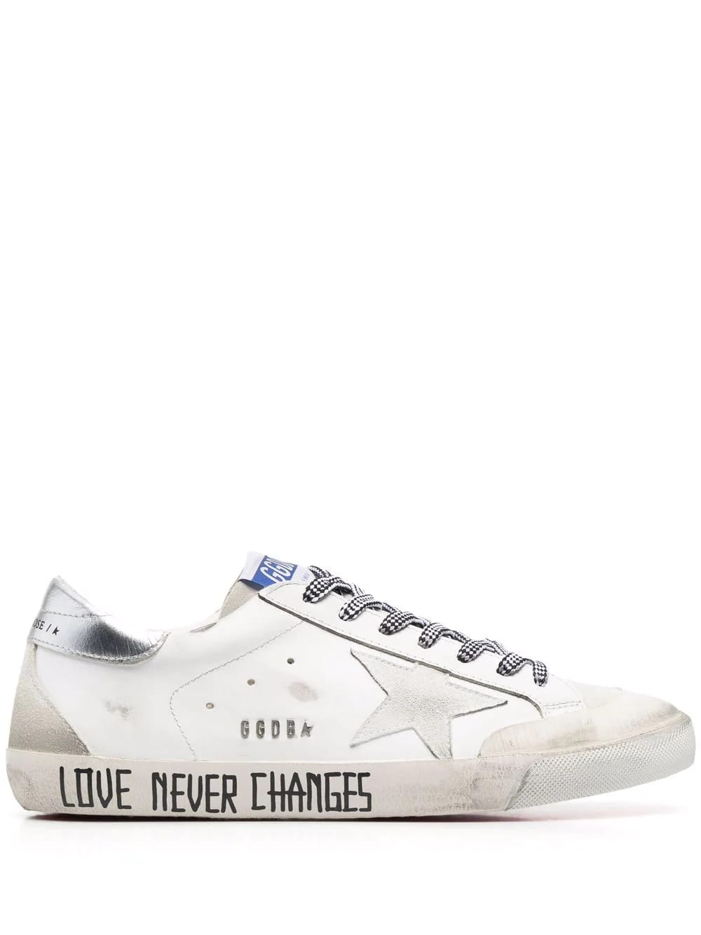 Golden Goose Man White And Silver Super-star Sneakers