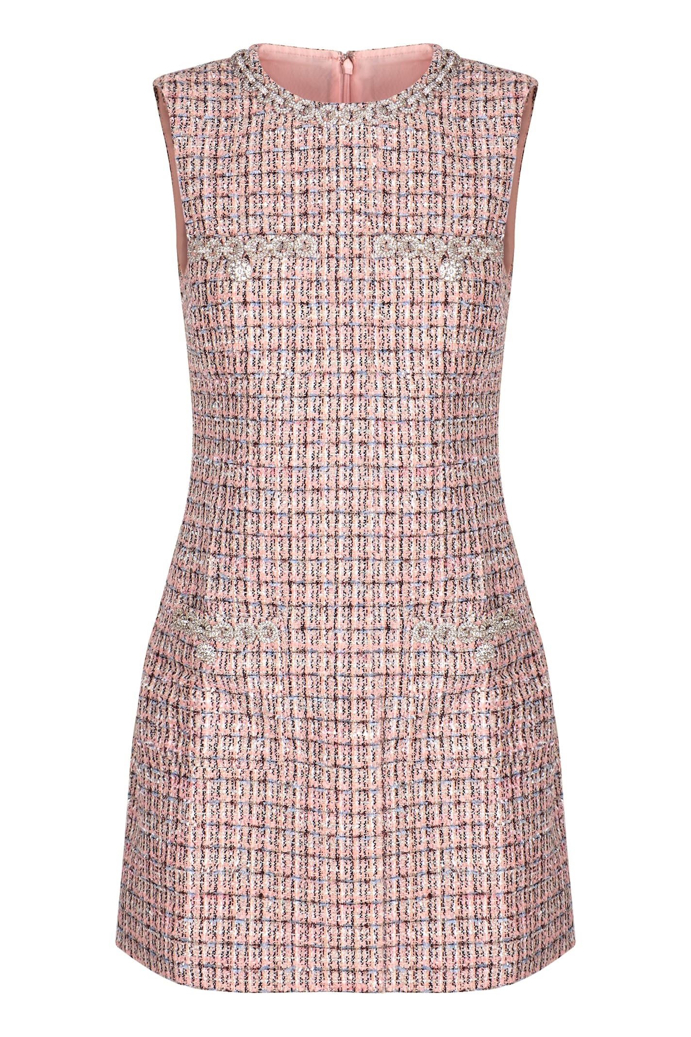 Self-portrait Mini Bouclé Dress In Pink