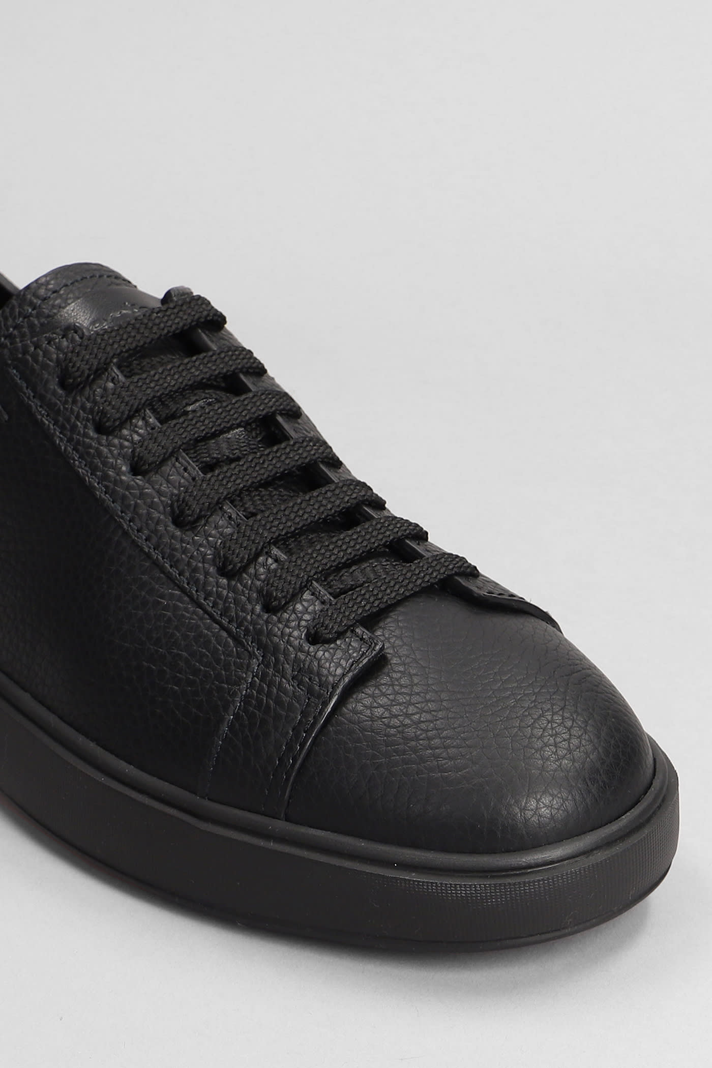 Shop Santoni Dames Sneakers In Black Leather