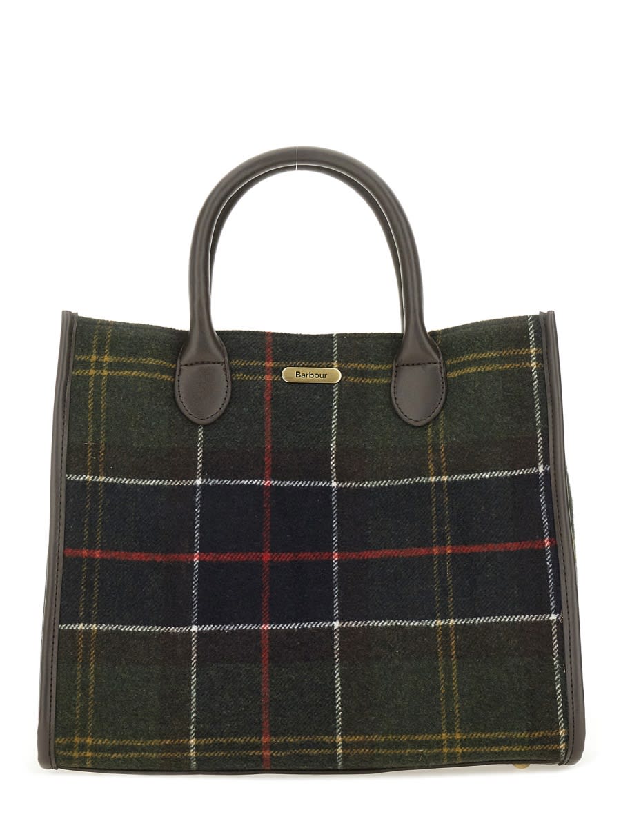 Barbour Tartan Barrhill Tote Bag In Green