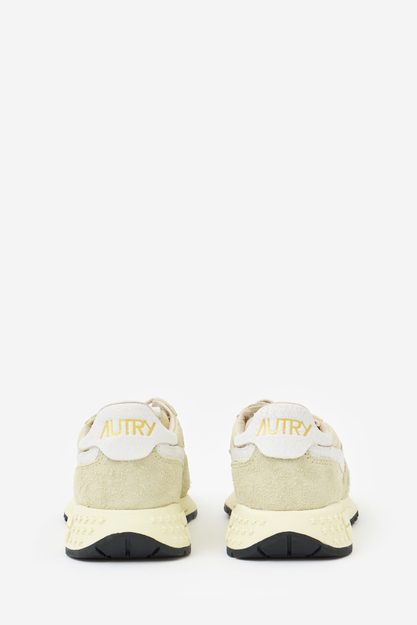 Autry Low Top Suede Panel Sneakers In Cream