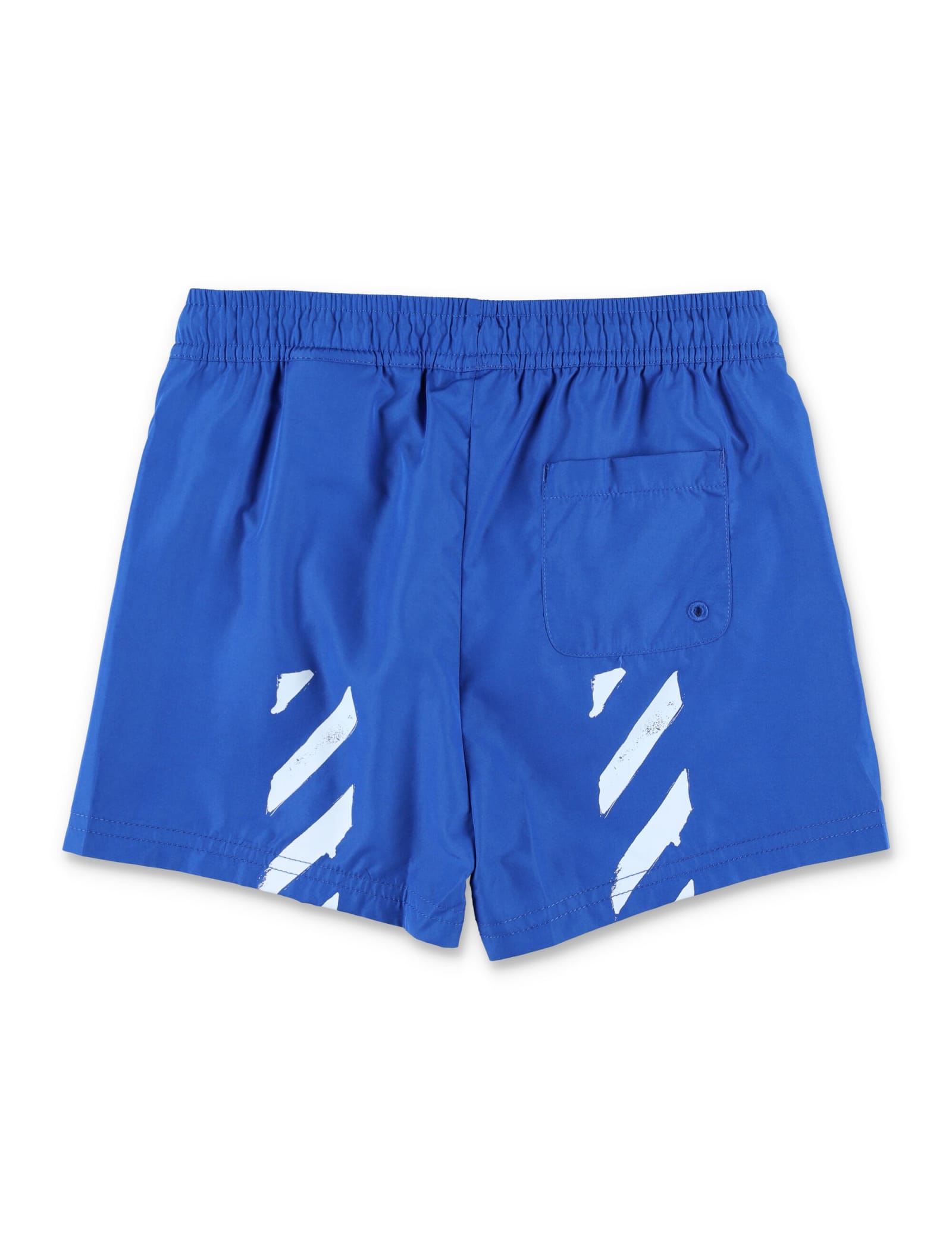 Shop Off-white Paint Graphic Swim Shorts In Royal