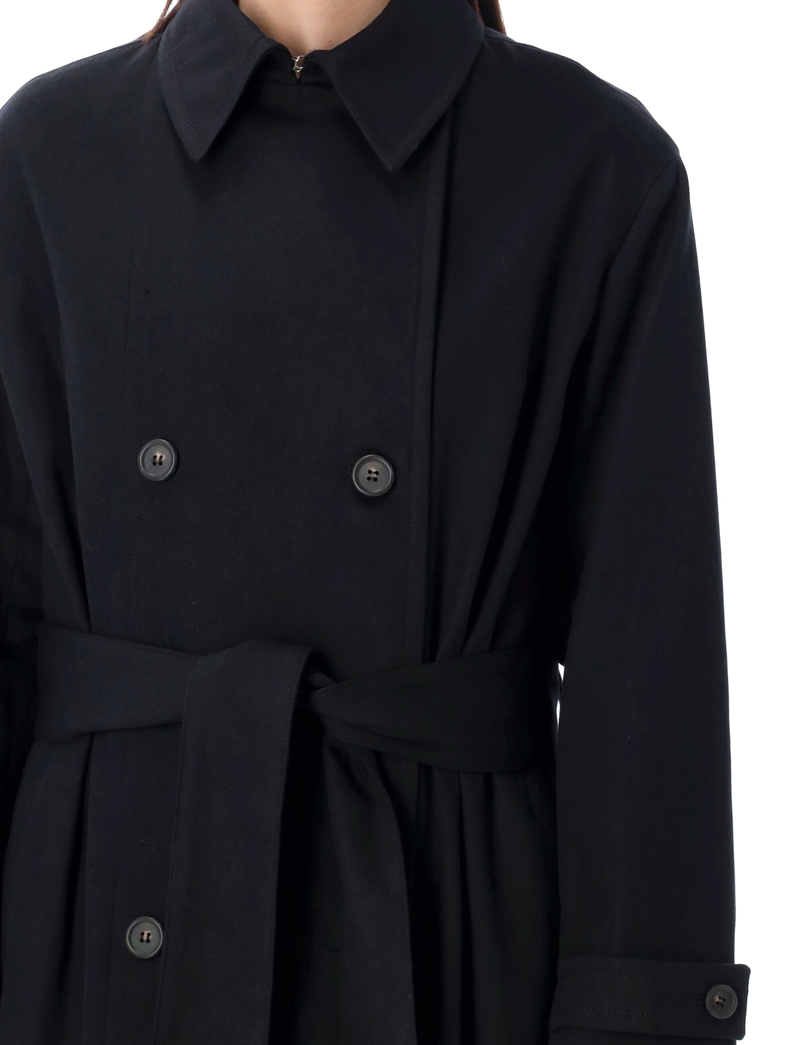 Shop Apc Louise Trench Coat In Black