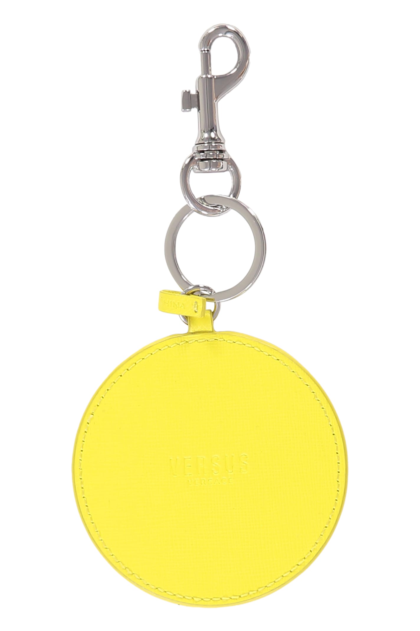 Shop Versus Leather Keyring In Yellow