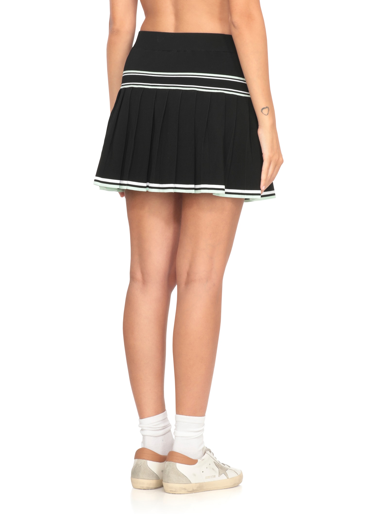 Casablanca Women Pleated Viscose Miniskirt In Black