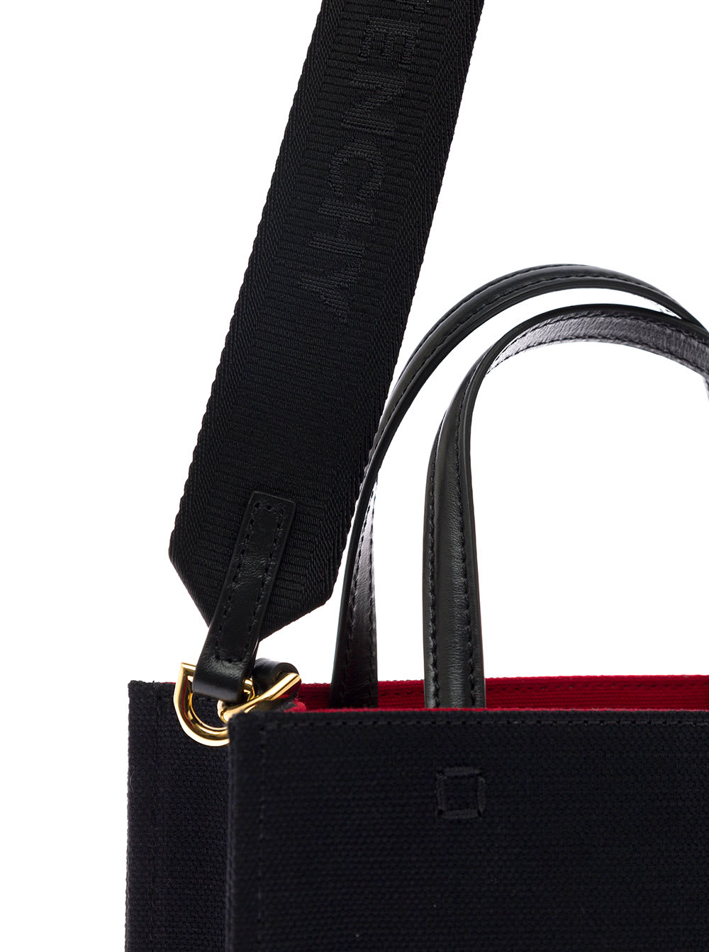 Shop Givenchy Womans G-tote Black Canvas Handbag With Logo Print