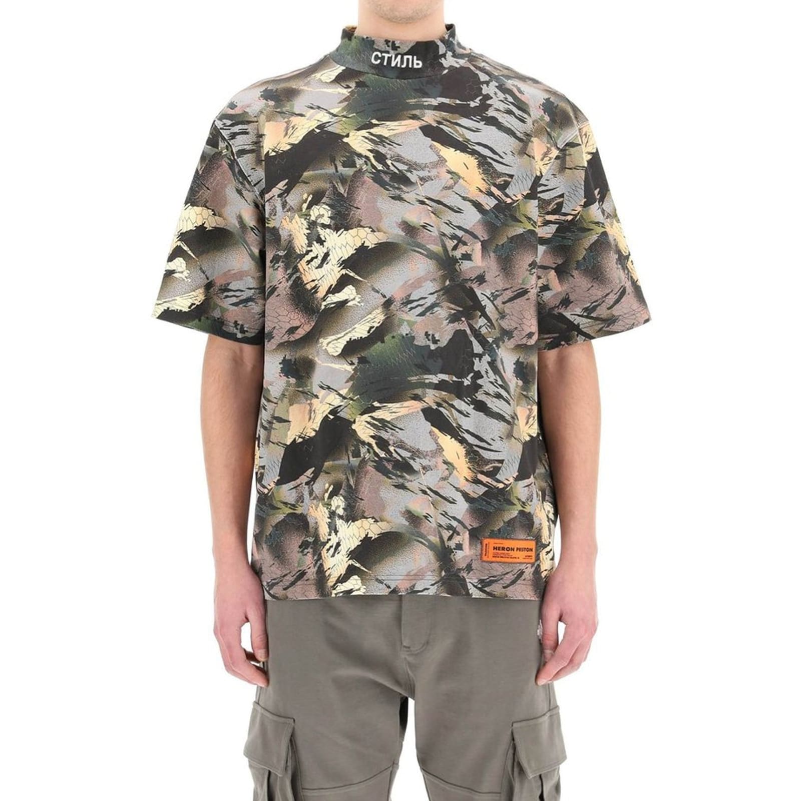 Heron Preston Camouflage Print T-shirt In Green