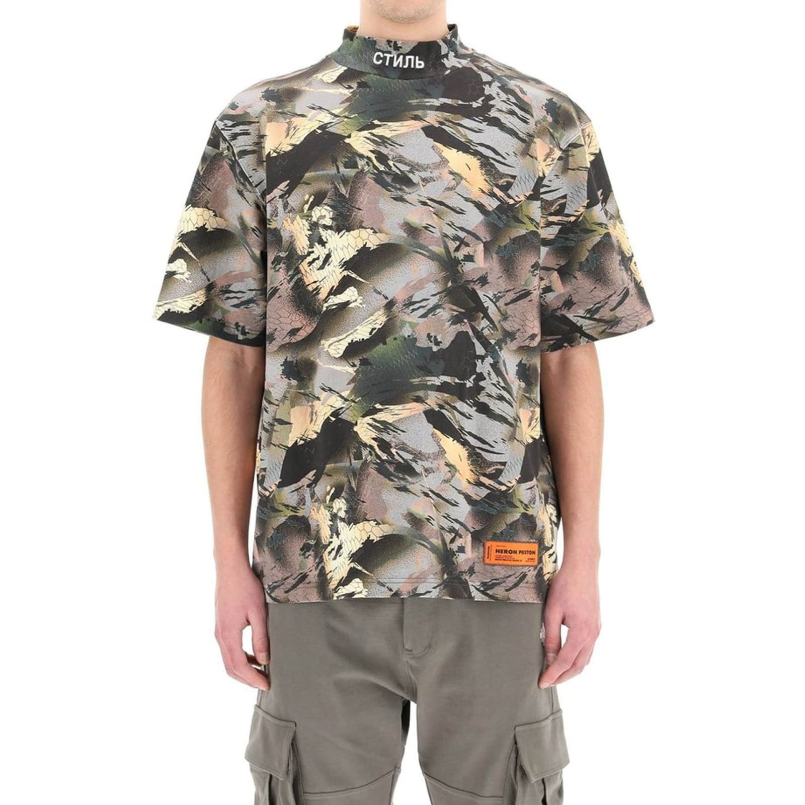 Shop Heron Preston Camouflage Print T-shirt In Green