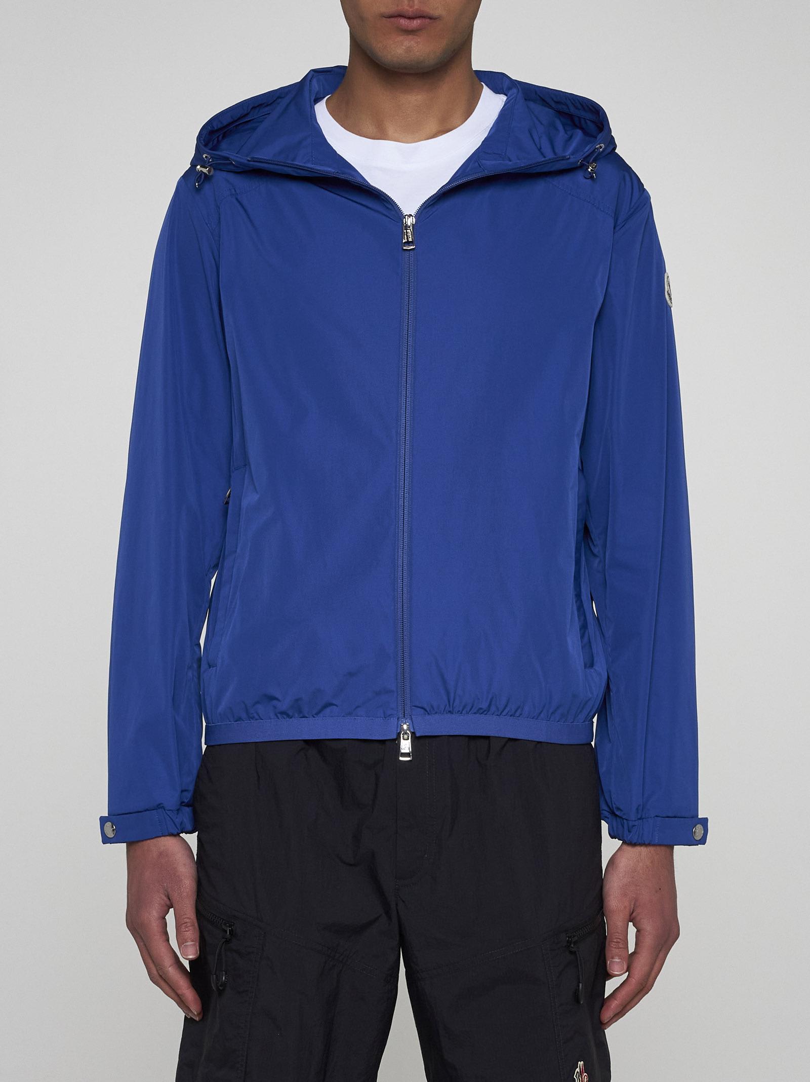 Shop Moncler Clapier Nylon Jacket In Medium Blue