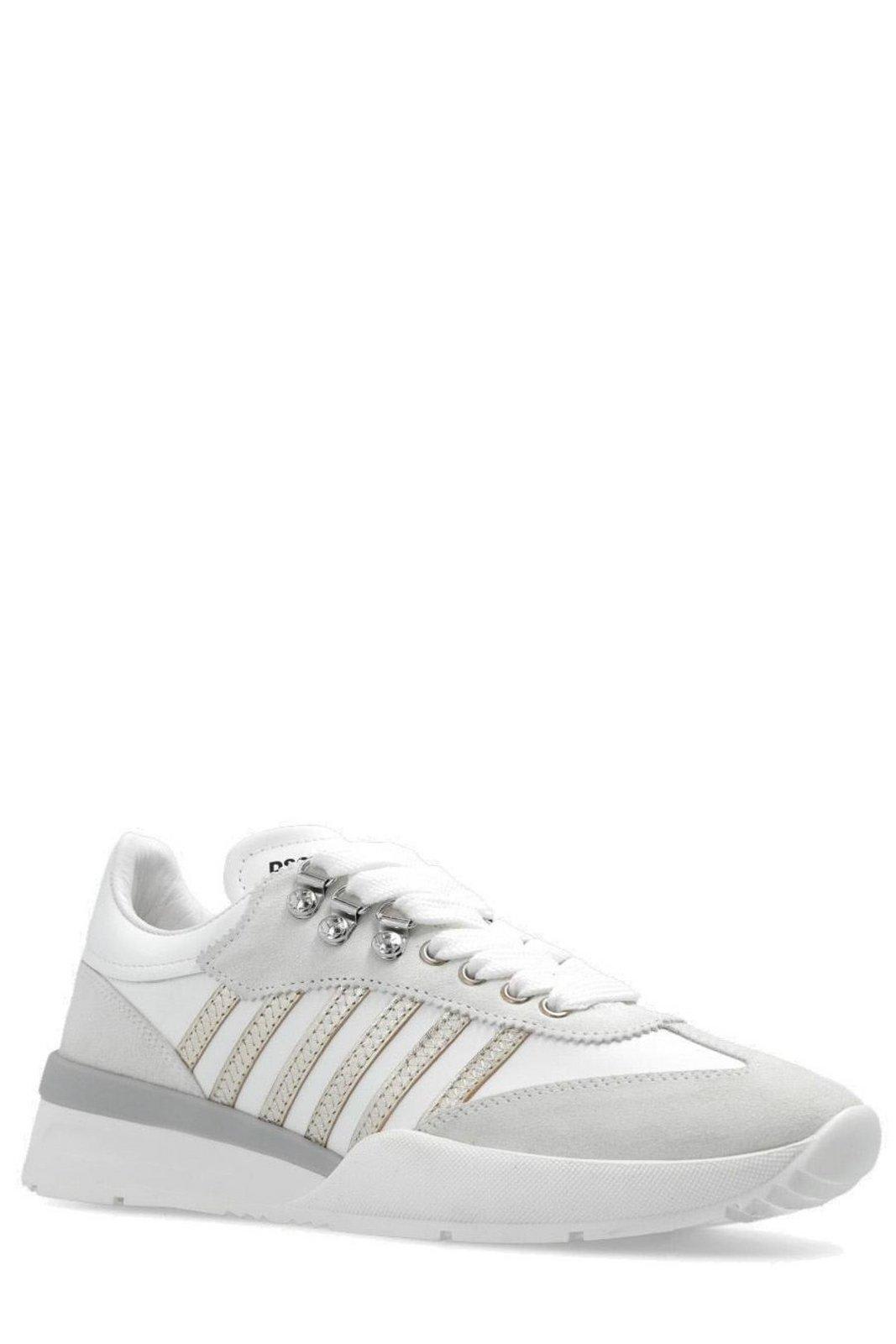 Shop Dsquared2 Stripe Detailed Low-top Sneakers In White