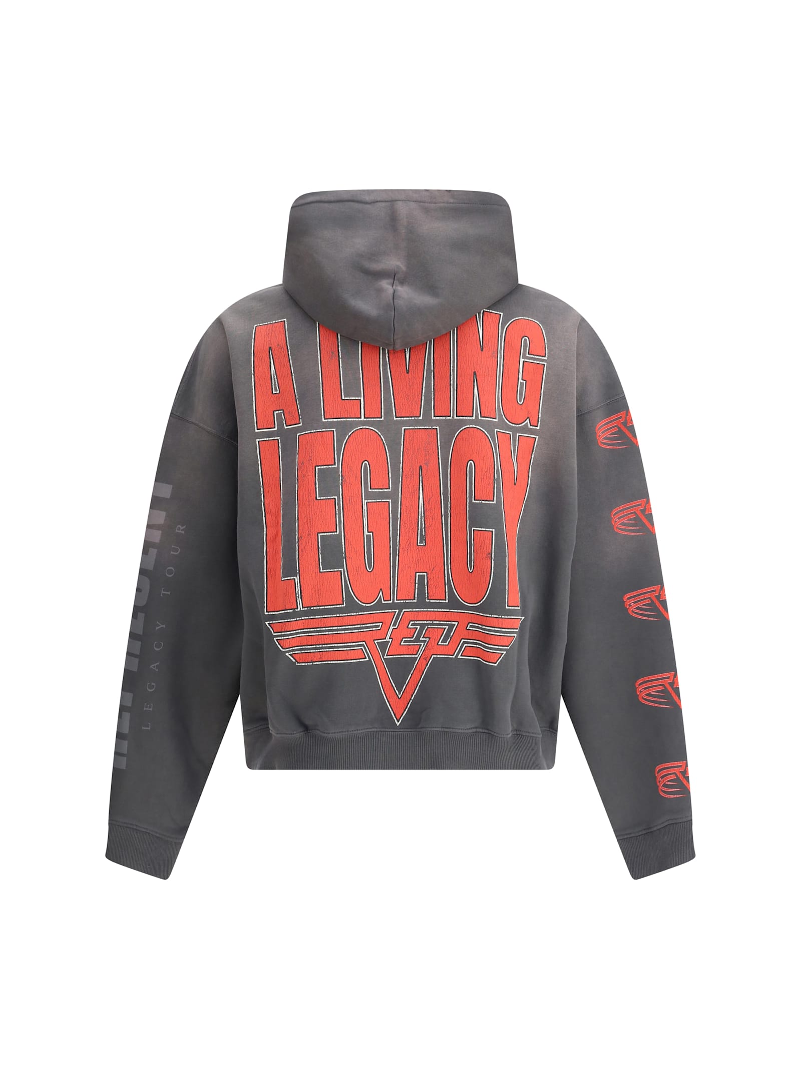 Represent Grey Hoodie With Maxi Logo Print On Front And Rear And Dropped Shoulders In Cotton Man In Gray