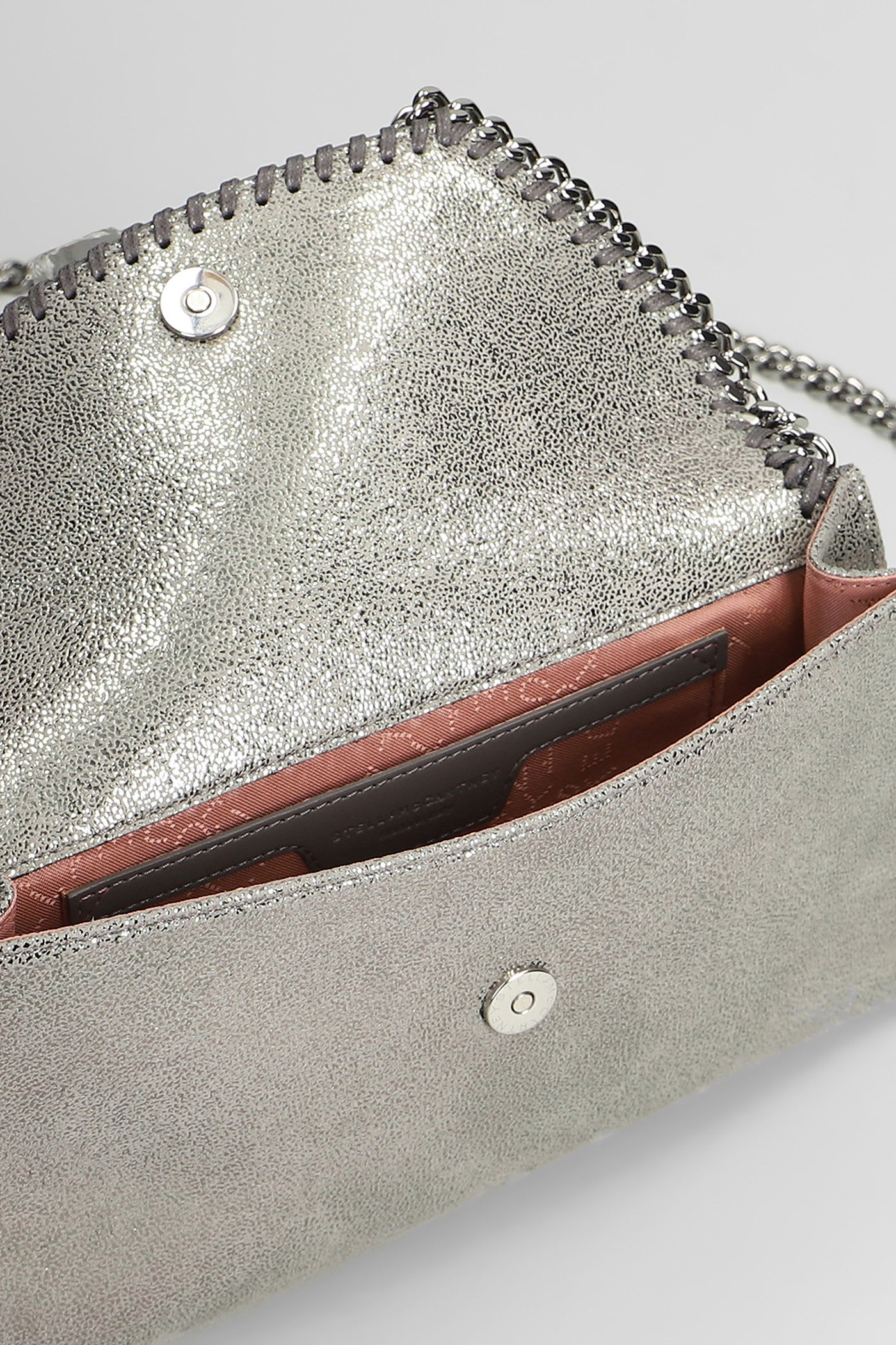 Stella Mccartney Falabella Wallet Shoulder Bag In Grey Polyester In Gray
