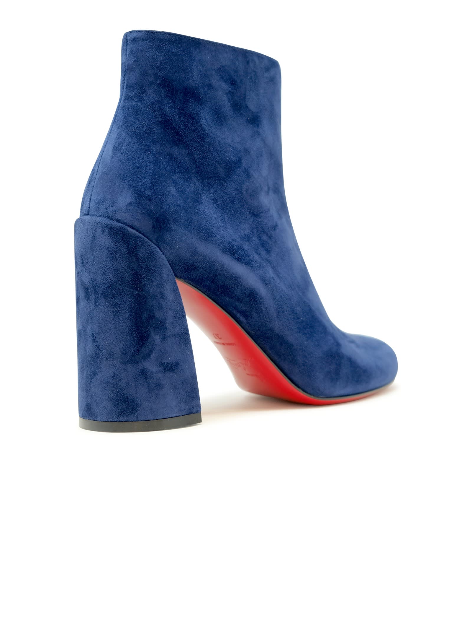Christian Louboutin Blue Suede Turela 85 Ankle Boots In Blue