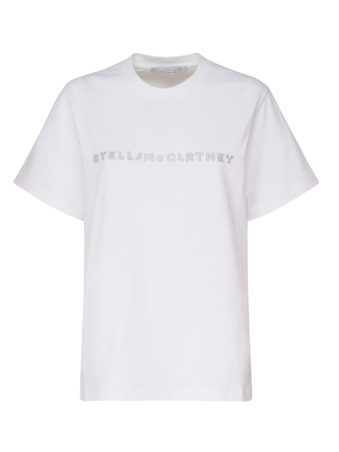 Stella Mccartney T-shirt With Logo In Bianco