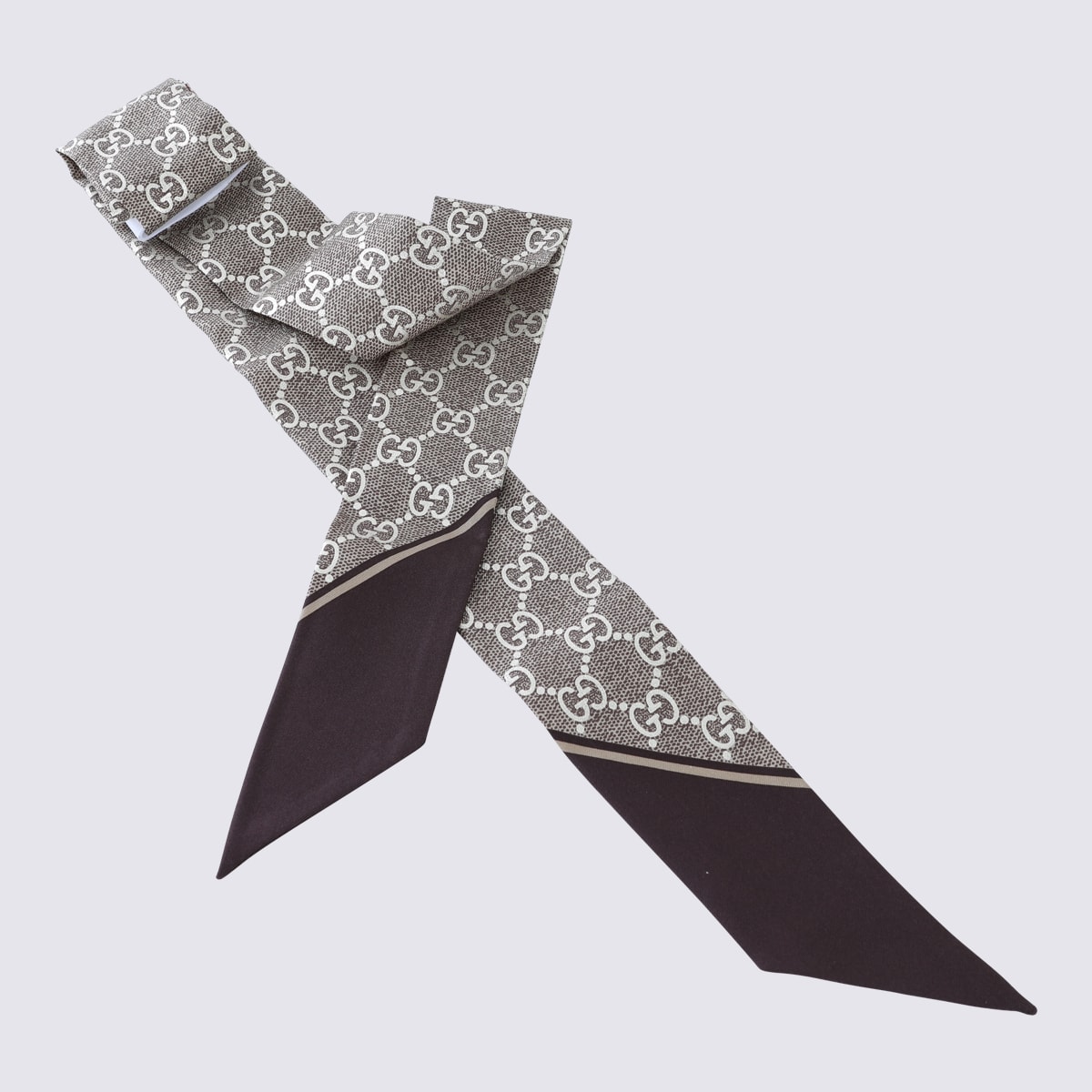 Gucci Brown Silk Scarves In Multi