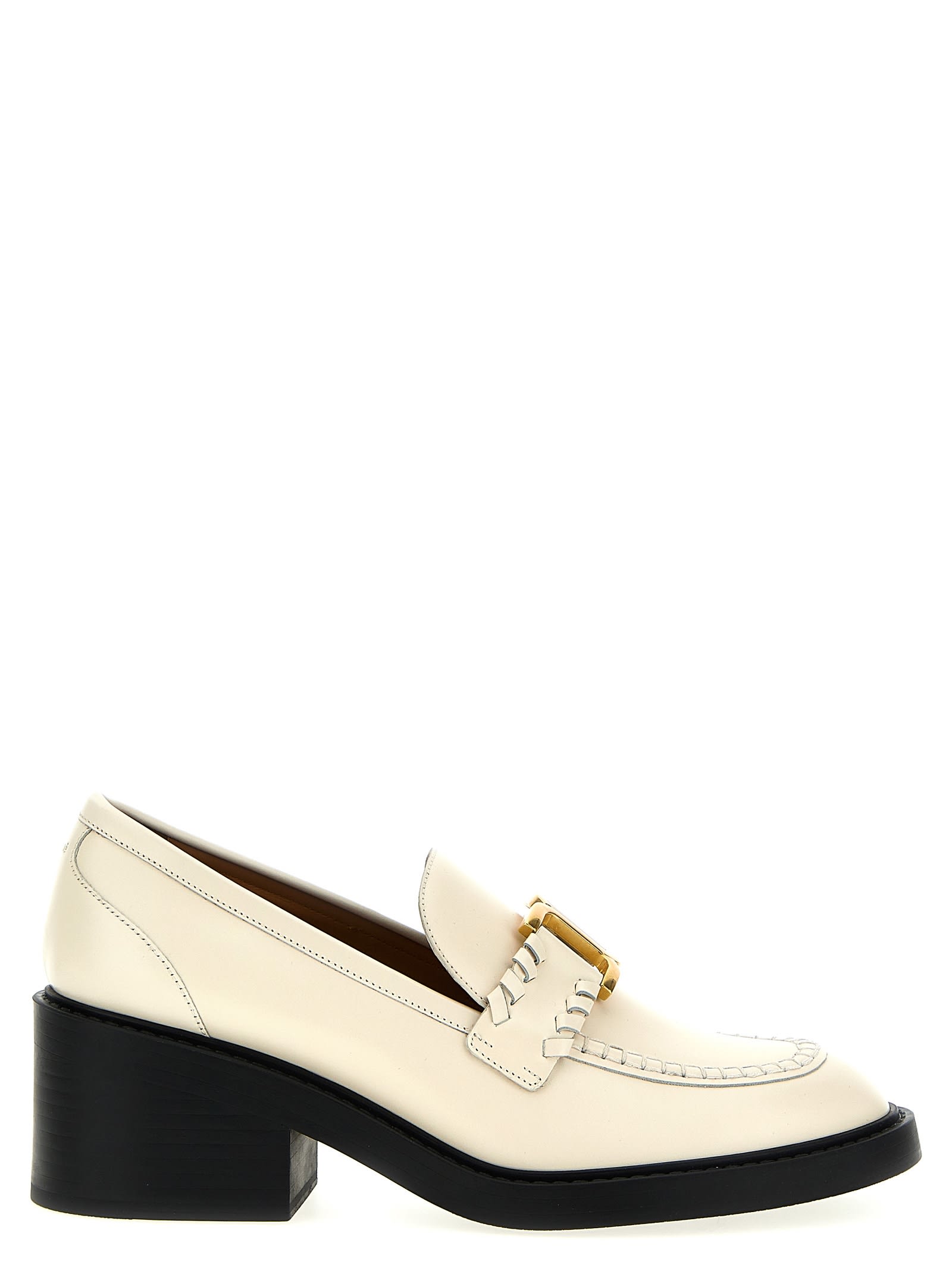 Shop Chloé Marcie Loafers In White