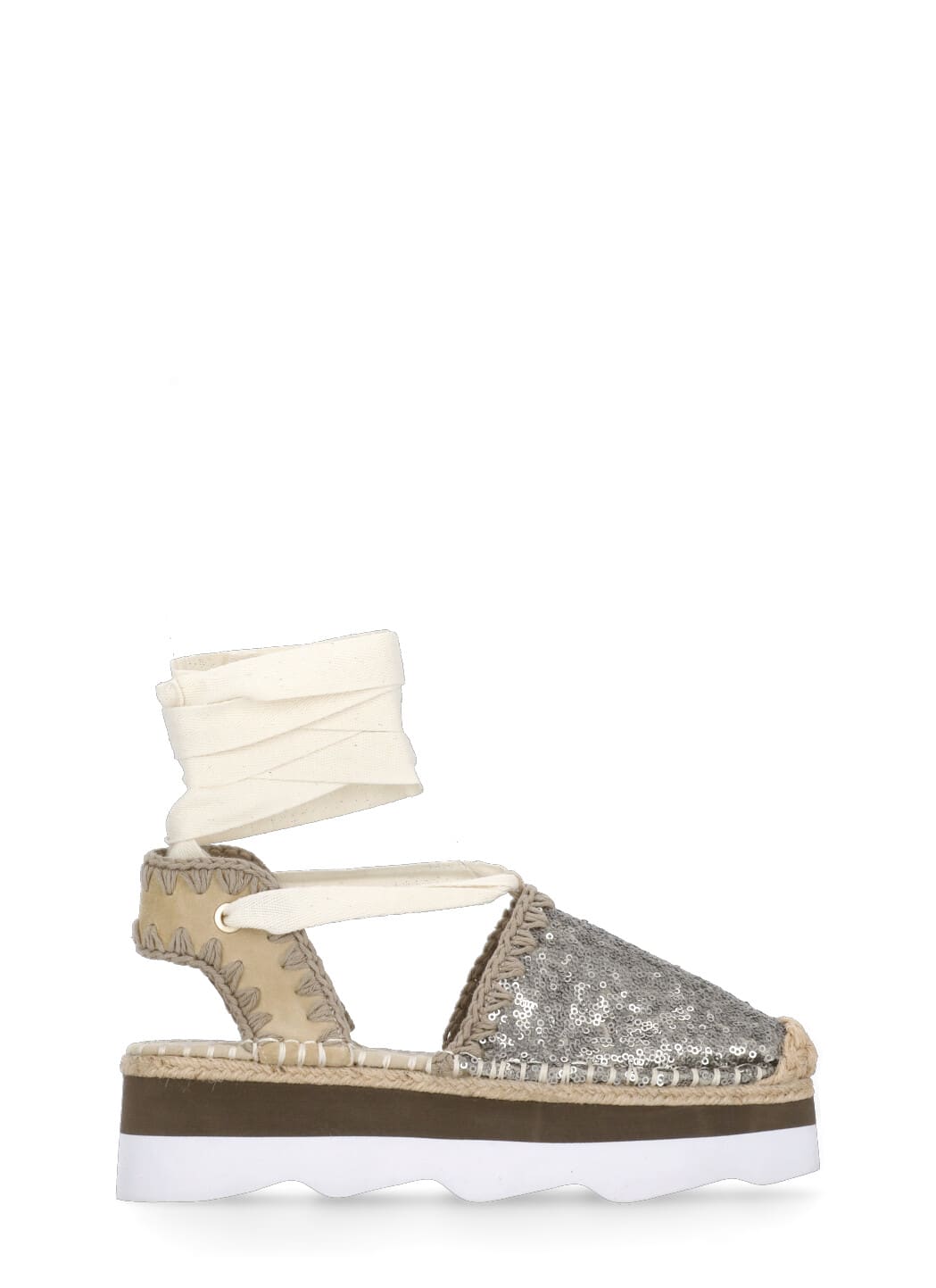 Espa Sandal Espadrilles In Grey Leather