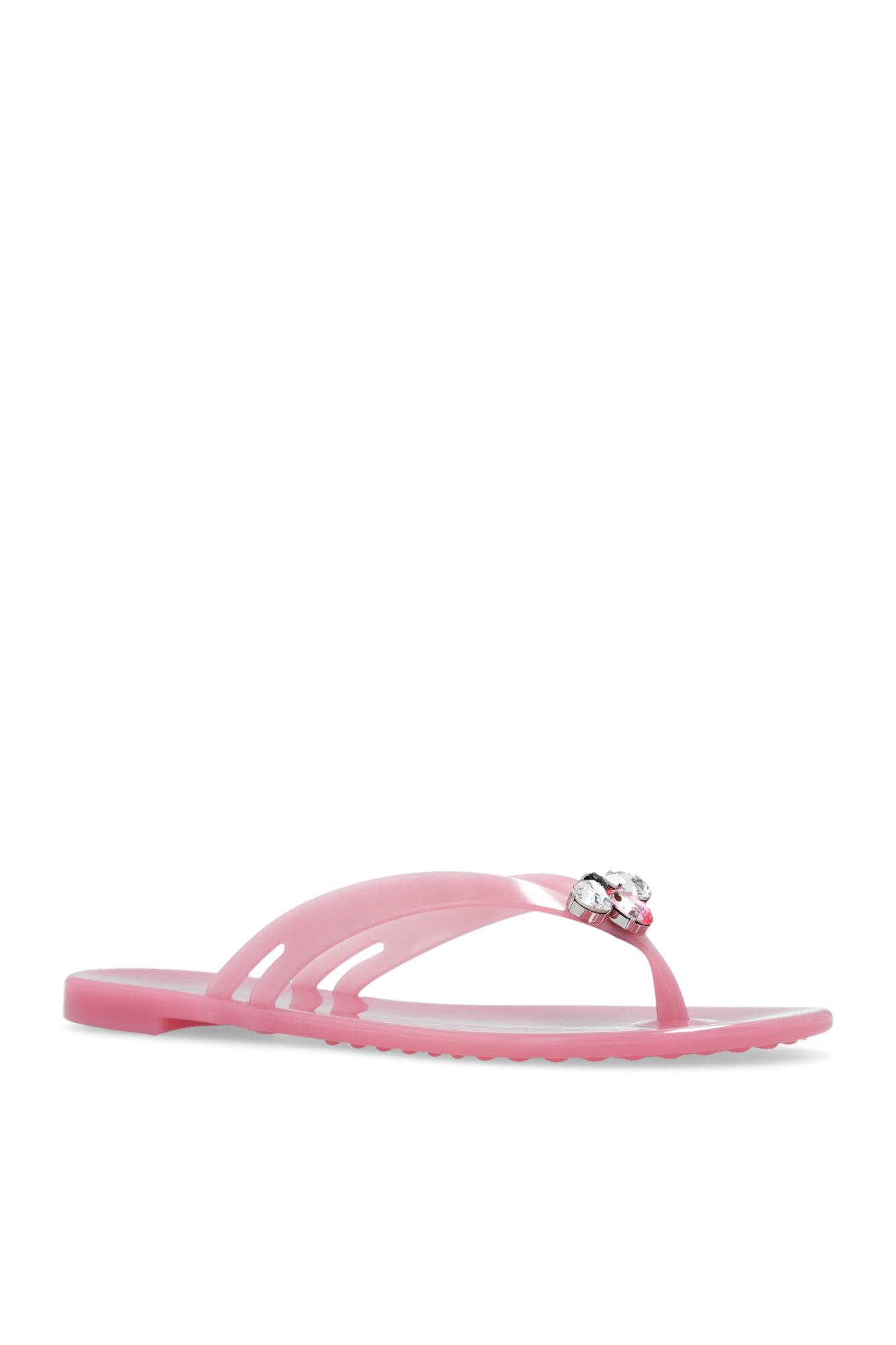 Shop Casadei Jelly Flip-flops In Pink