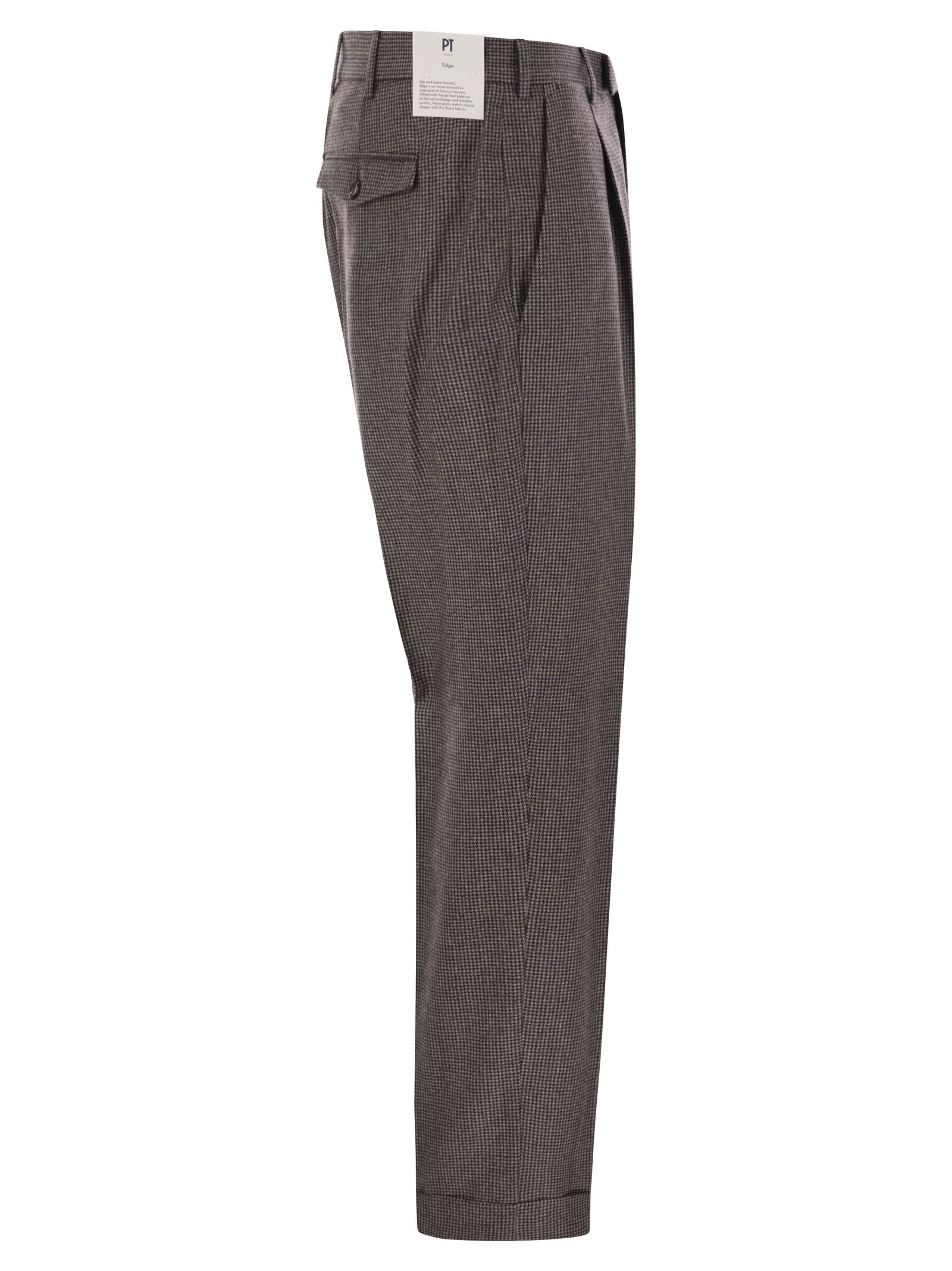 Shop Pt Torino Rebel - Wool Trousers In Grey