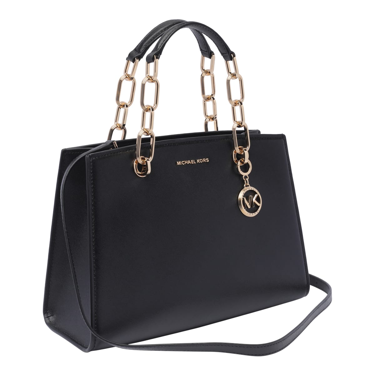 Shop Michael Kors Cynthia Handbag In Nero