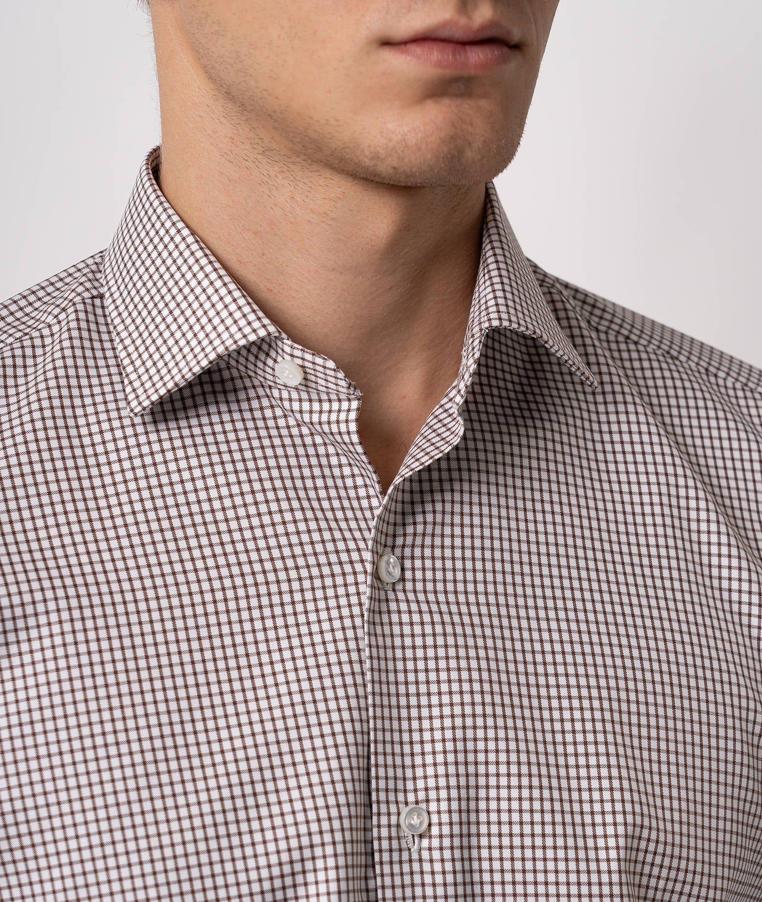 Larusmiani Tailored Cotton Shirt Hyde Park Shirt In Brown