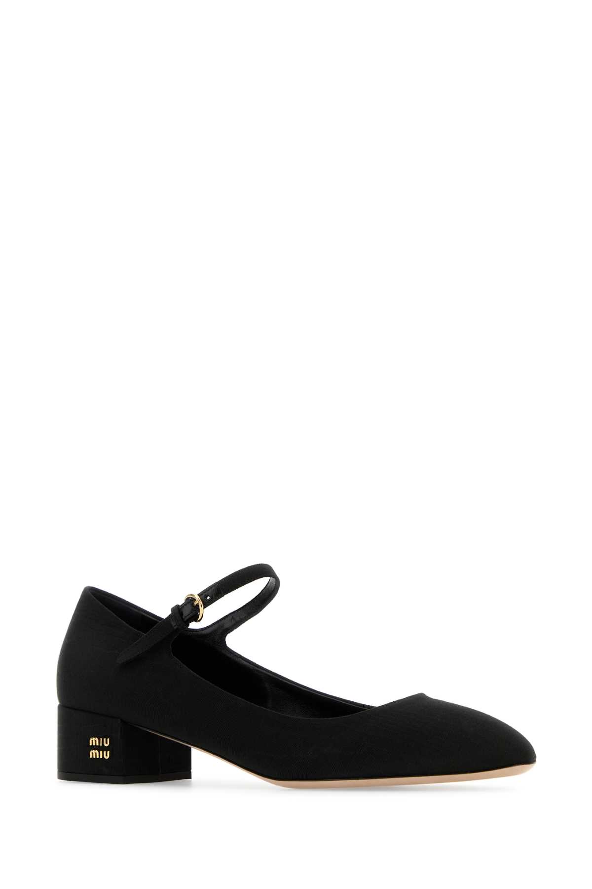 Shop Miu Miu Black Fabric Pumps In Nero