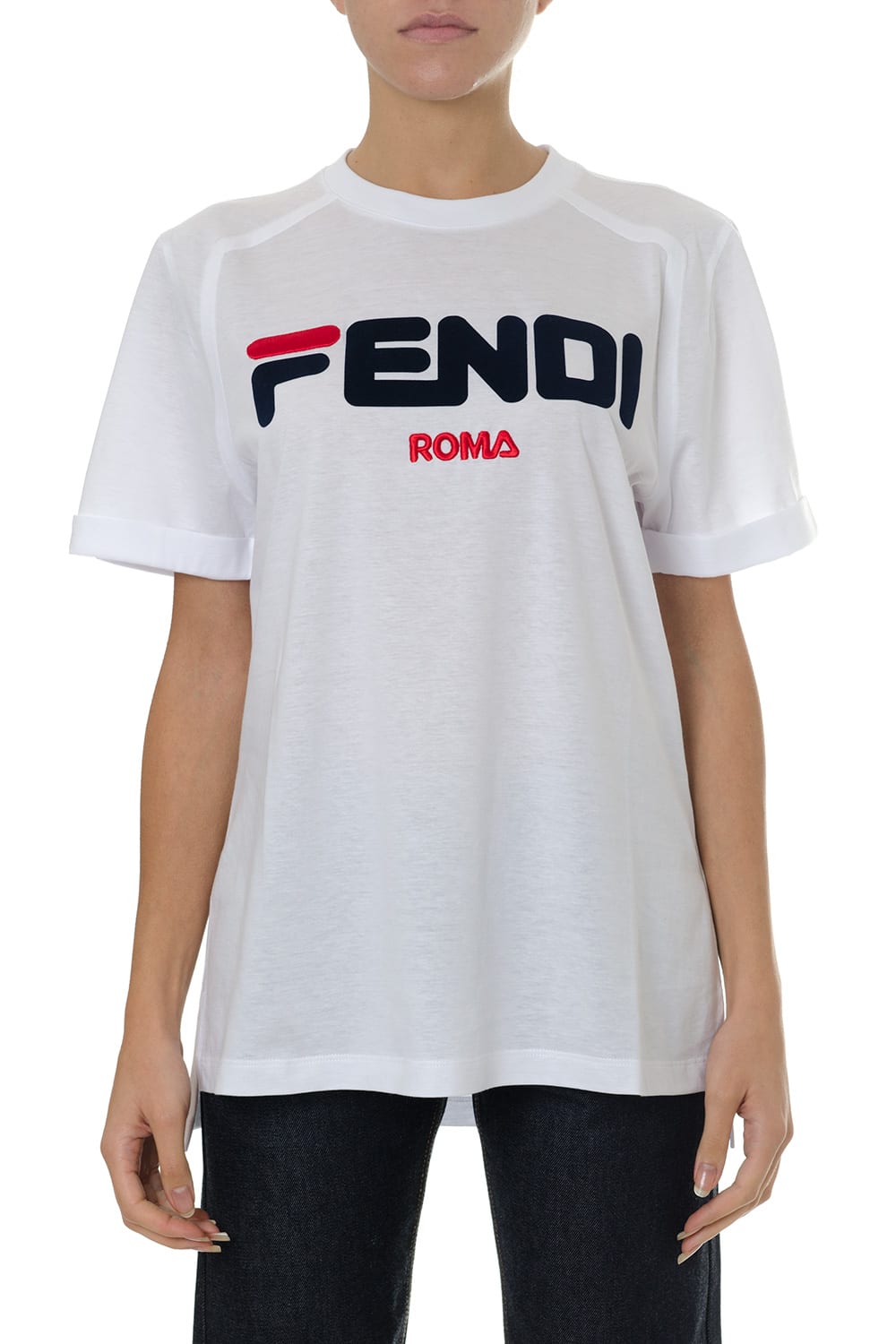 Fendi Fendi Fendi Roma White Cotton T-shirt - White - 10824066 | italist